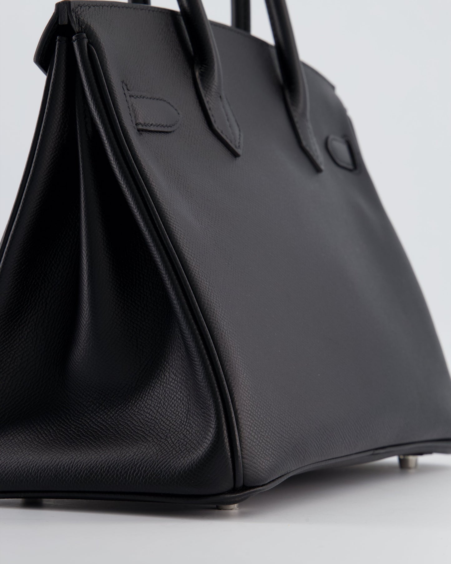 Herm�s Birkin 30 Retourne Bag in Noir Epsom Leather with Palladium Hardware