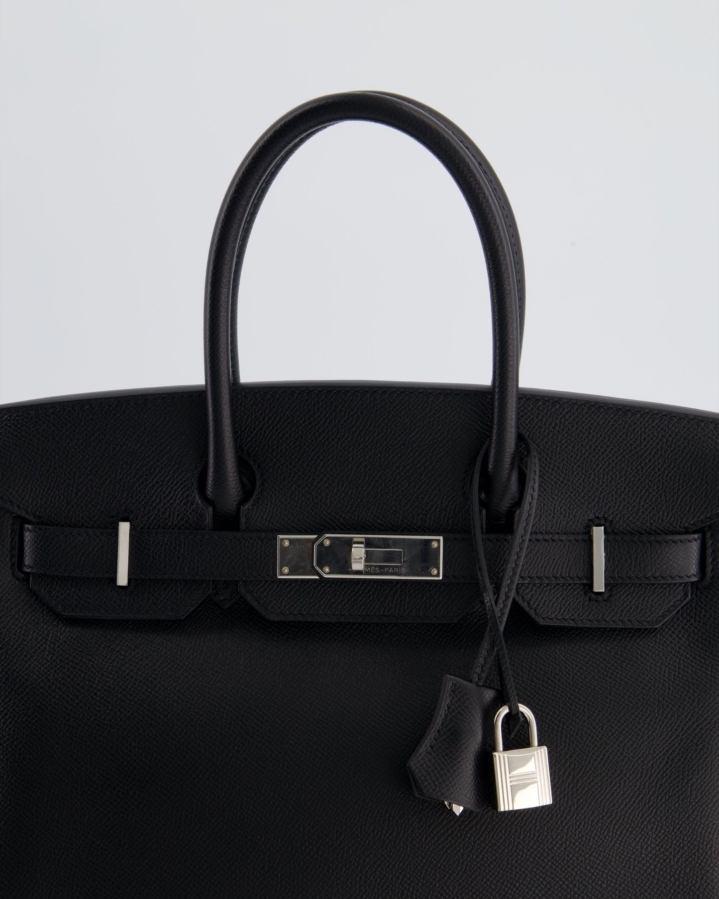 Herm�s Birkin 30 Retourne Bag in Noir Epsom Leather with Palladium Hardware