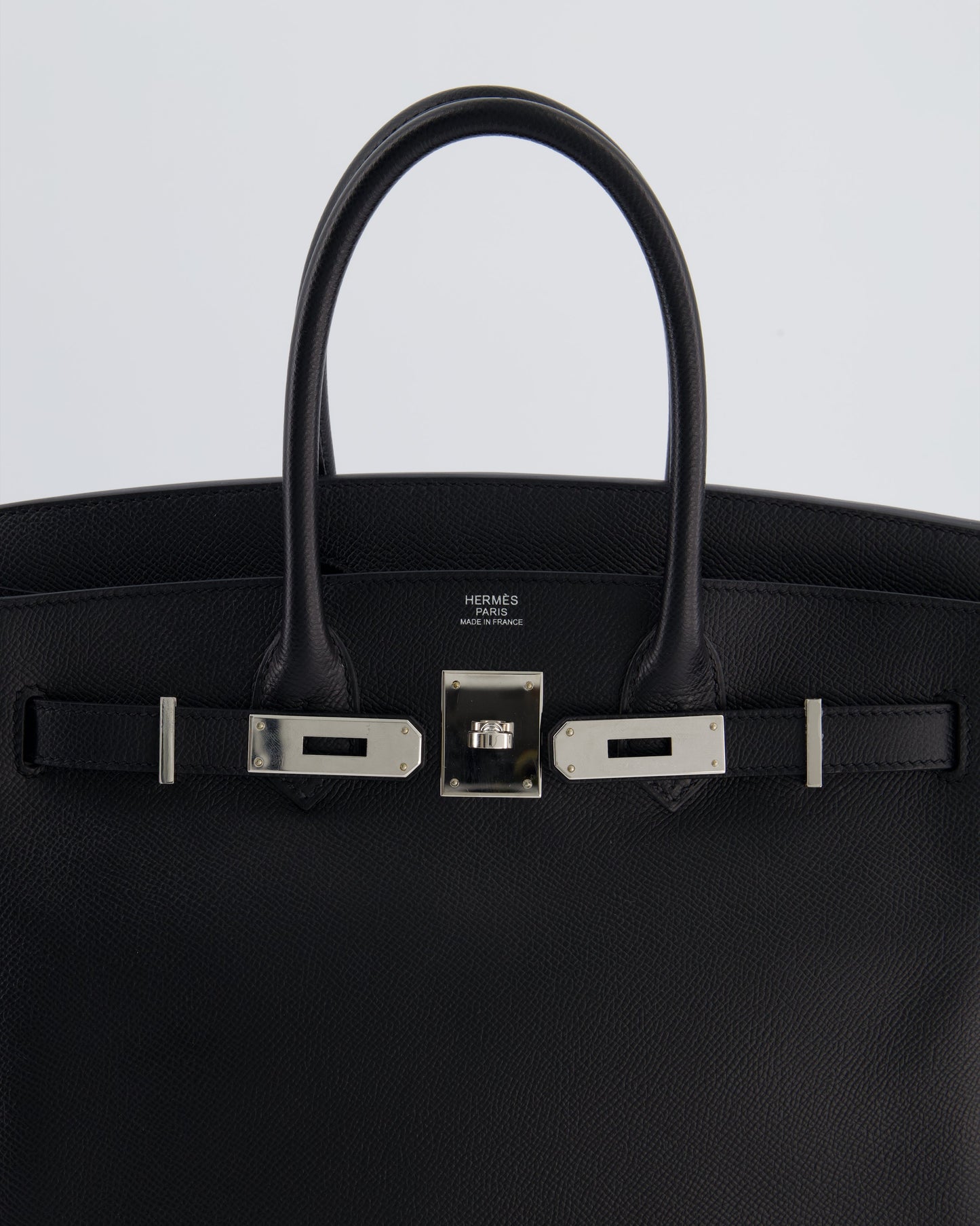 Herm�s Birkin 30 Retourne Bag in Noir Epsom Leather with Palladium Hardware
