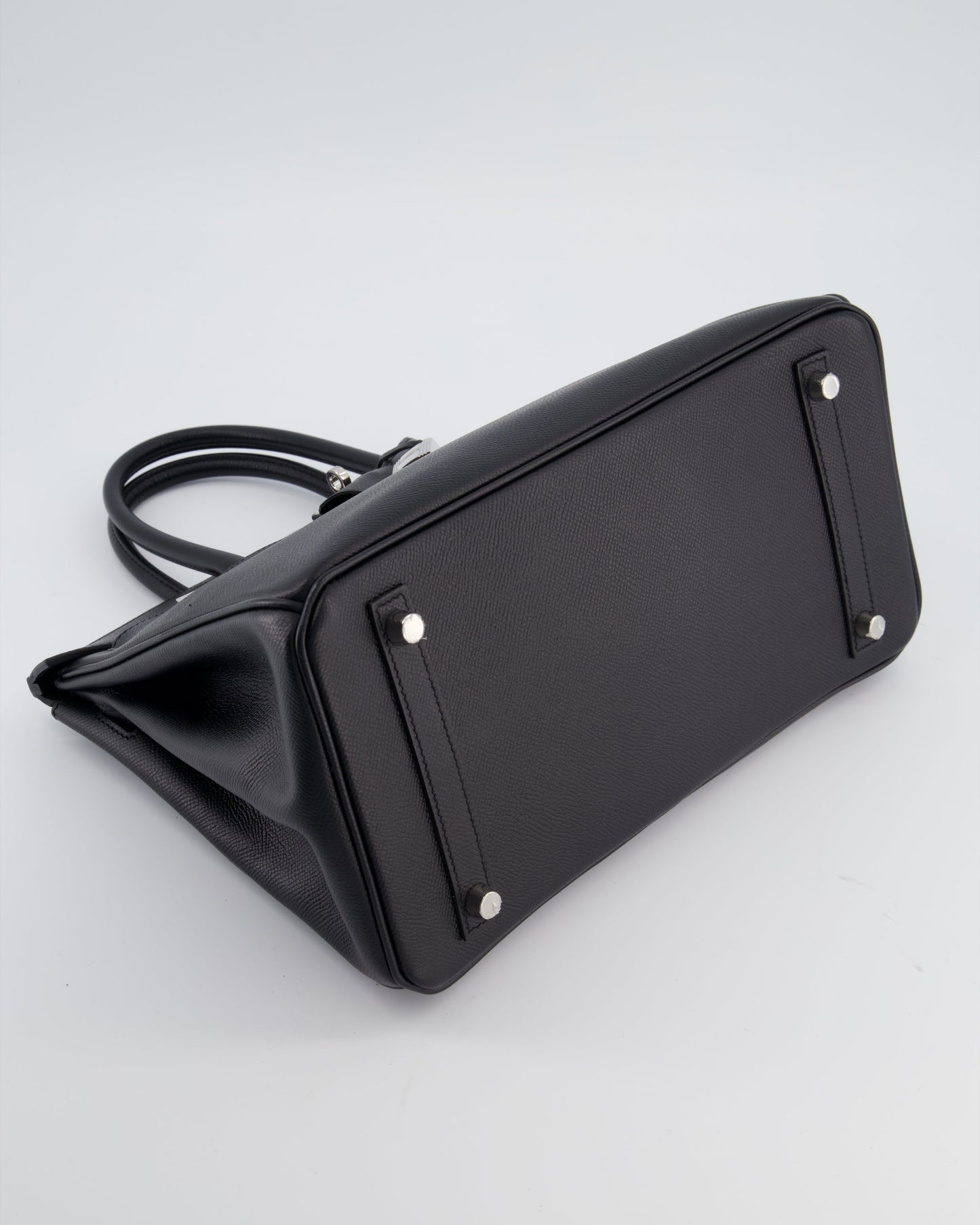 Herm�s Birkin 30 Retourne Bag in Noir Epsom Leather with Palladium Hardware