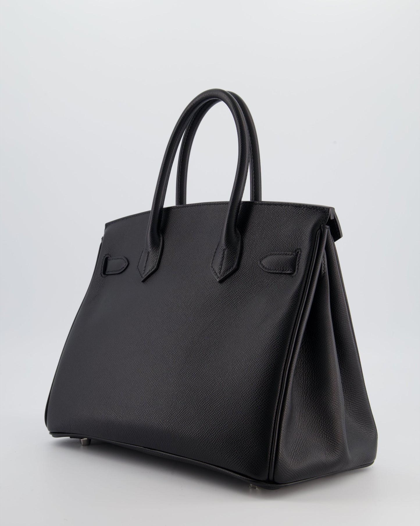 Herm�s Birkin 30 Retourne Bag in Noir Epsom Leather with Palladium Hardware