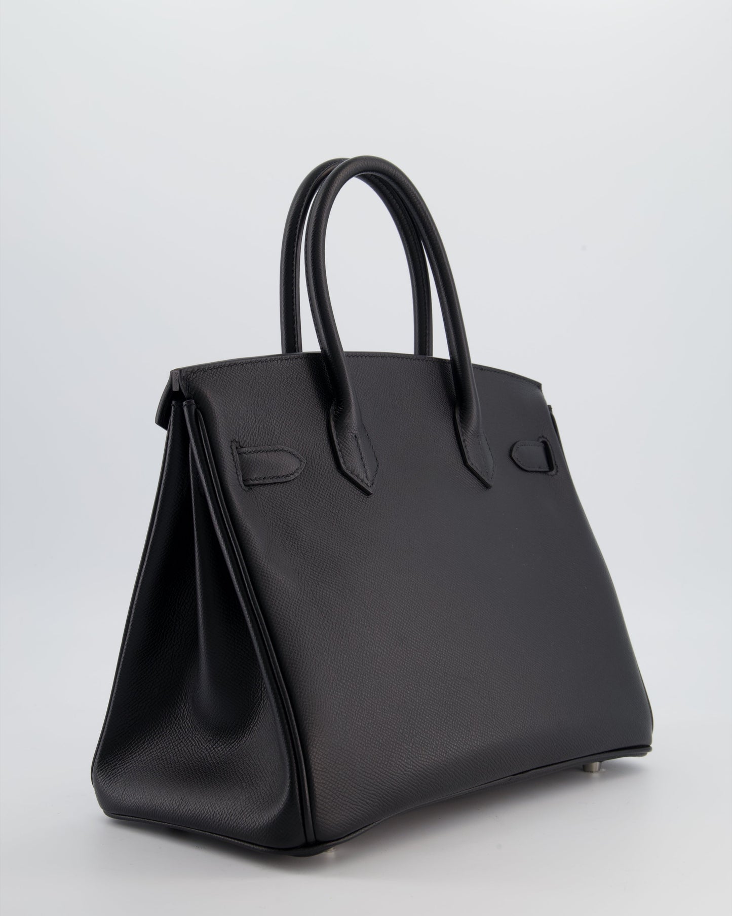 Herm�s Birkin 30 Retourne Bag in Noir Epsom Leather with Palladium Hardware
