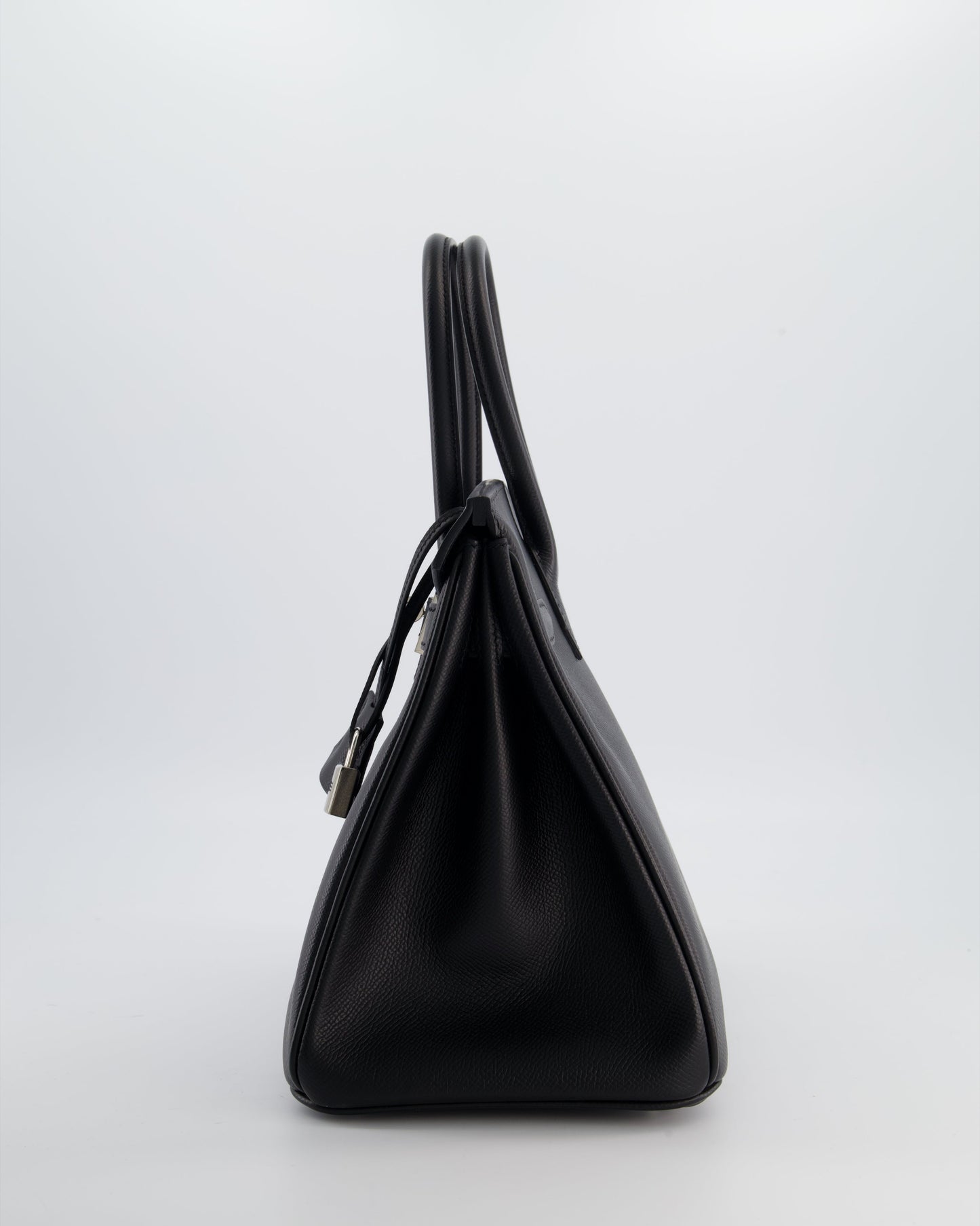 Herm�s Birkin 30 Retourne Bag in Noir Epsom Leather with Palladium Hardware