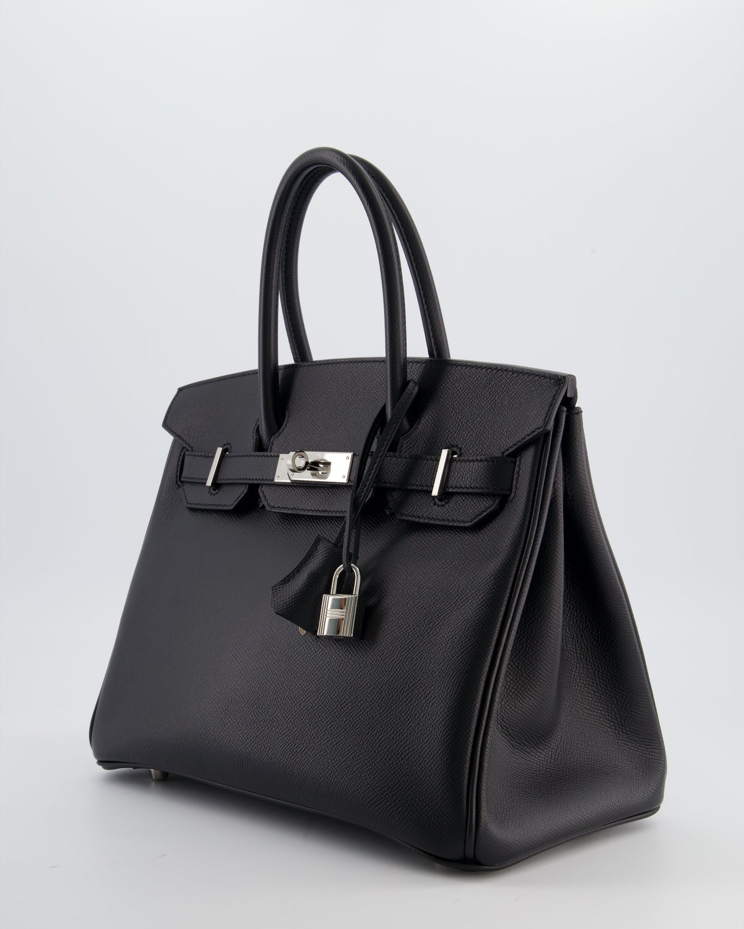 Herm�s Birkin 30 Retourne Bag in Noir Epsom Leather with Palladium Hardware
