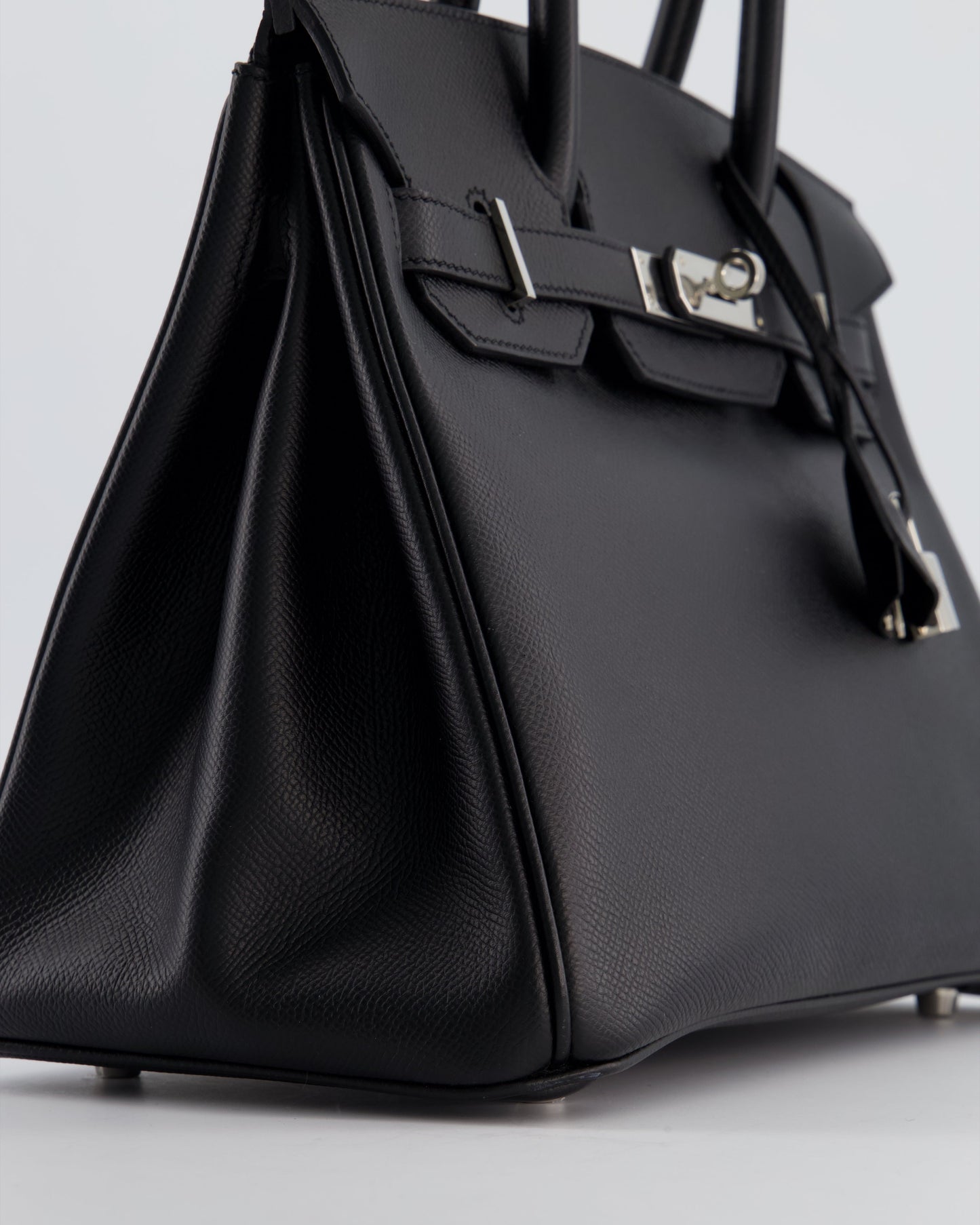 Herm�s Birkin 30 Retourne Bag in Noir Epsom Leather with Palladium Hardware