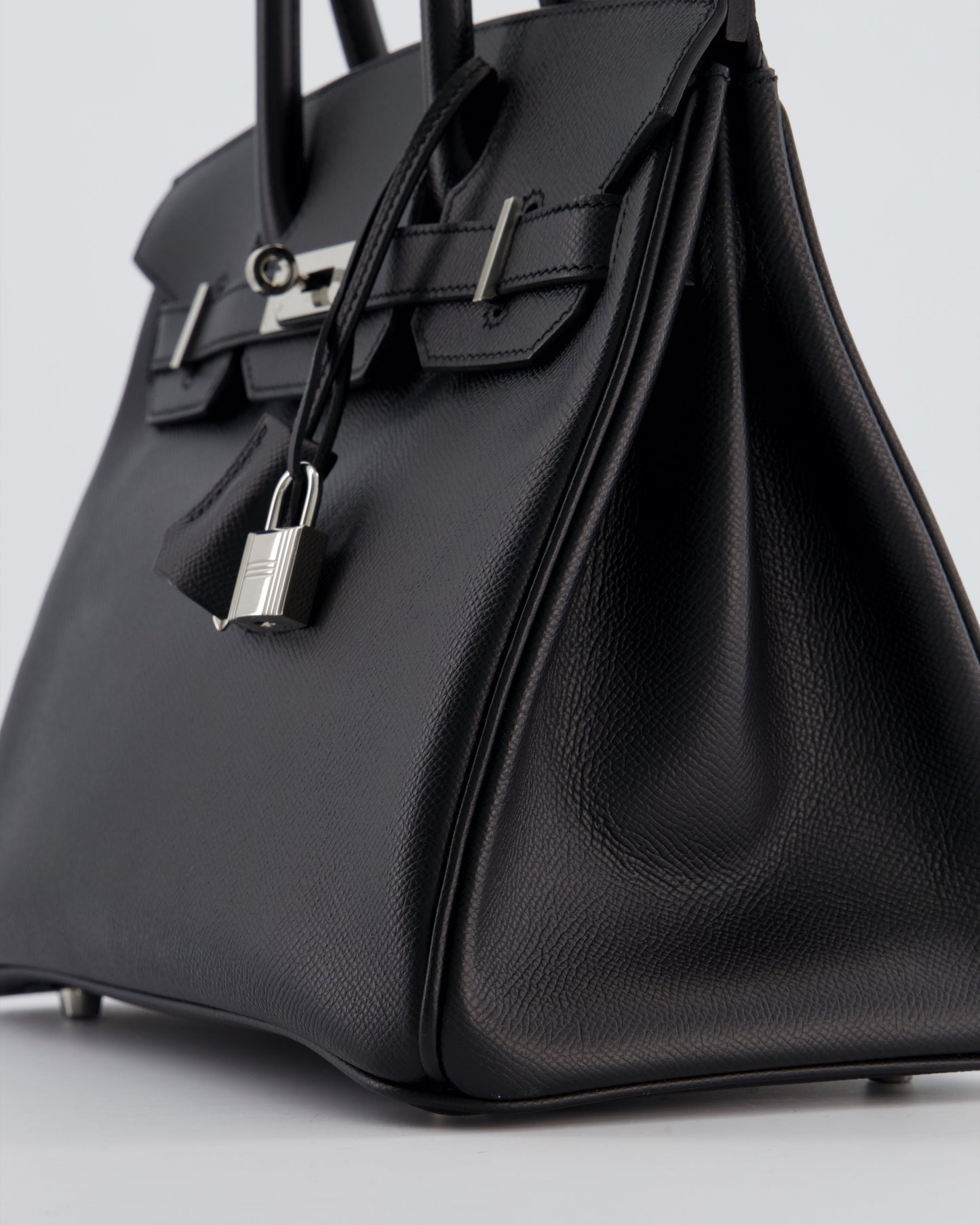 Herm�s Birkin 30 Retourne Bag in Noir Epsom Leather with Palladium Hardware