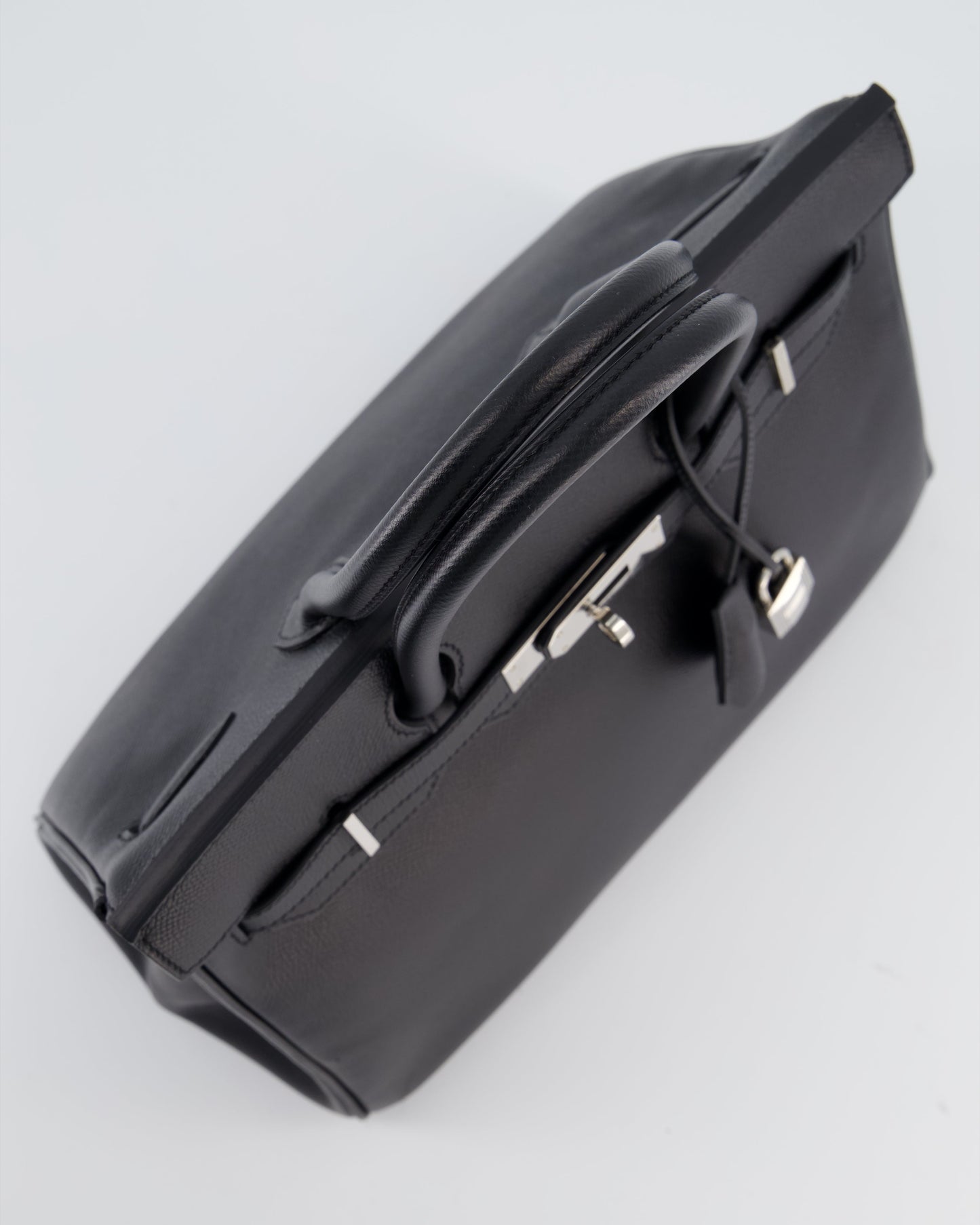 Herm�s Birkin 30 Retourne Bag in Noir Epsom Leather with Palladium Hardware