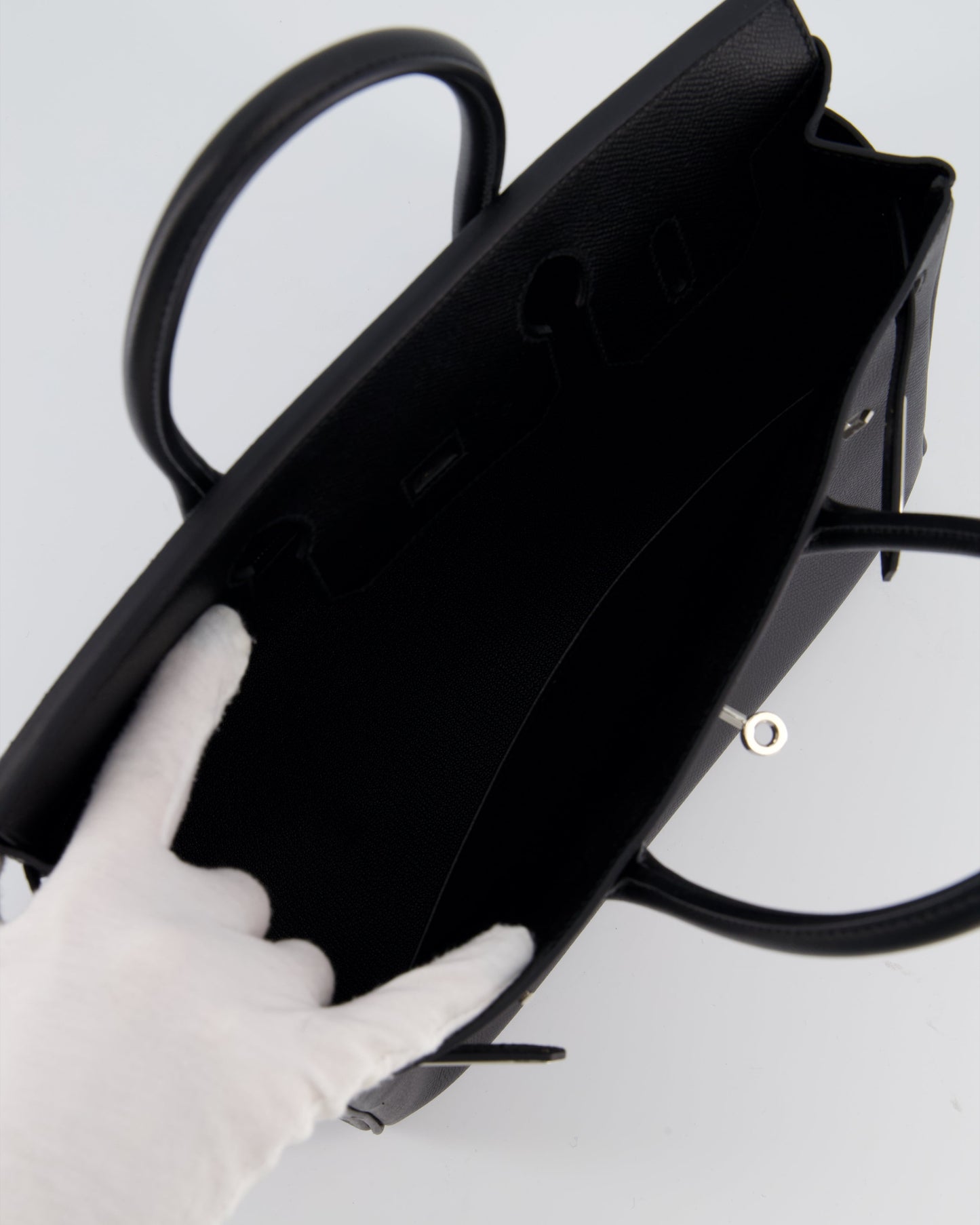 Herm�s Birkin 30 Retourne Bag in Noir Epsom Leather with Palladium Hardware