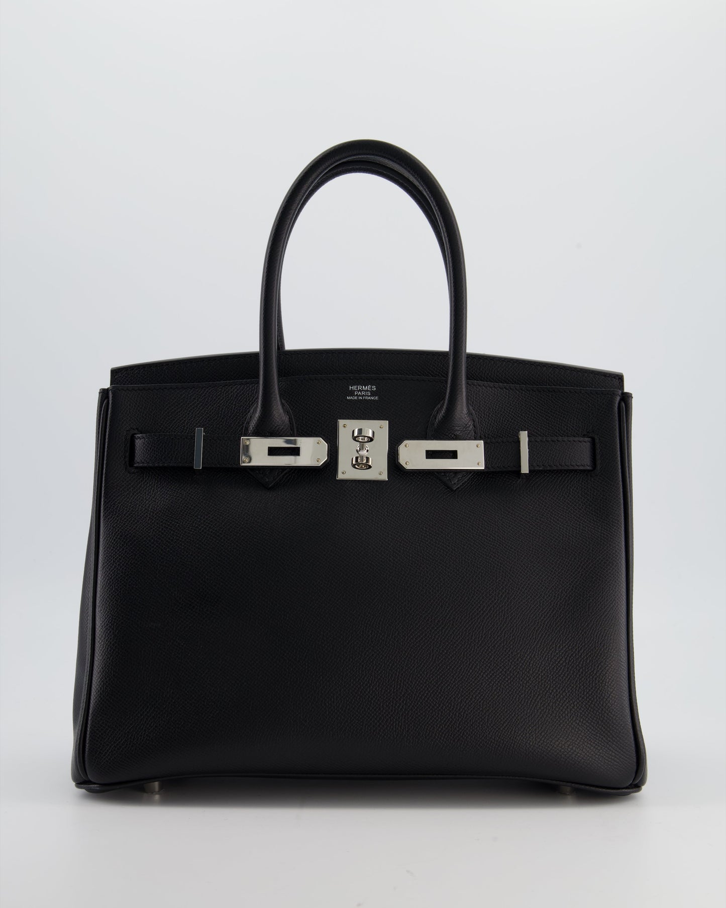 Herm�s Birkin 30 Retourne Bag in Noir Epsom Leather with Palladium Hardware