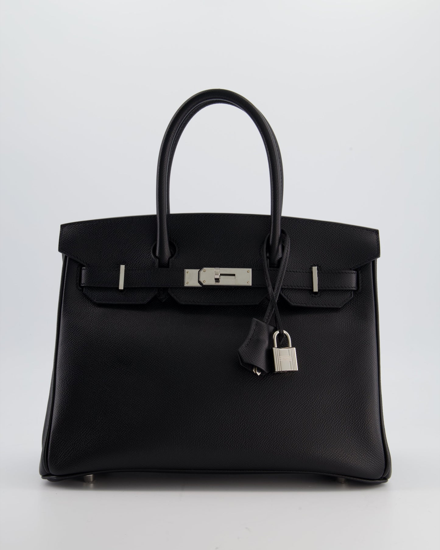 Herm�s Birkin 30 Retourne Bag in Noir Epsom Leather with Palladium Hardware