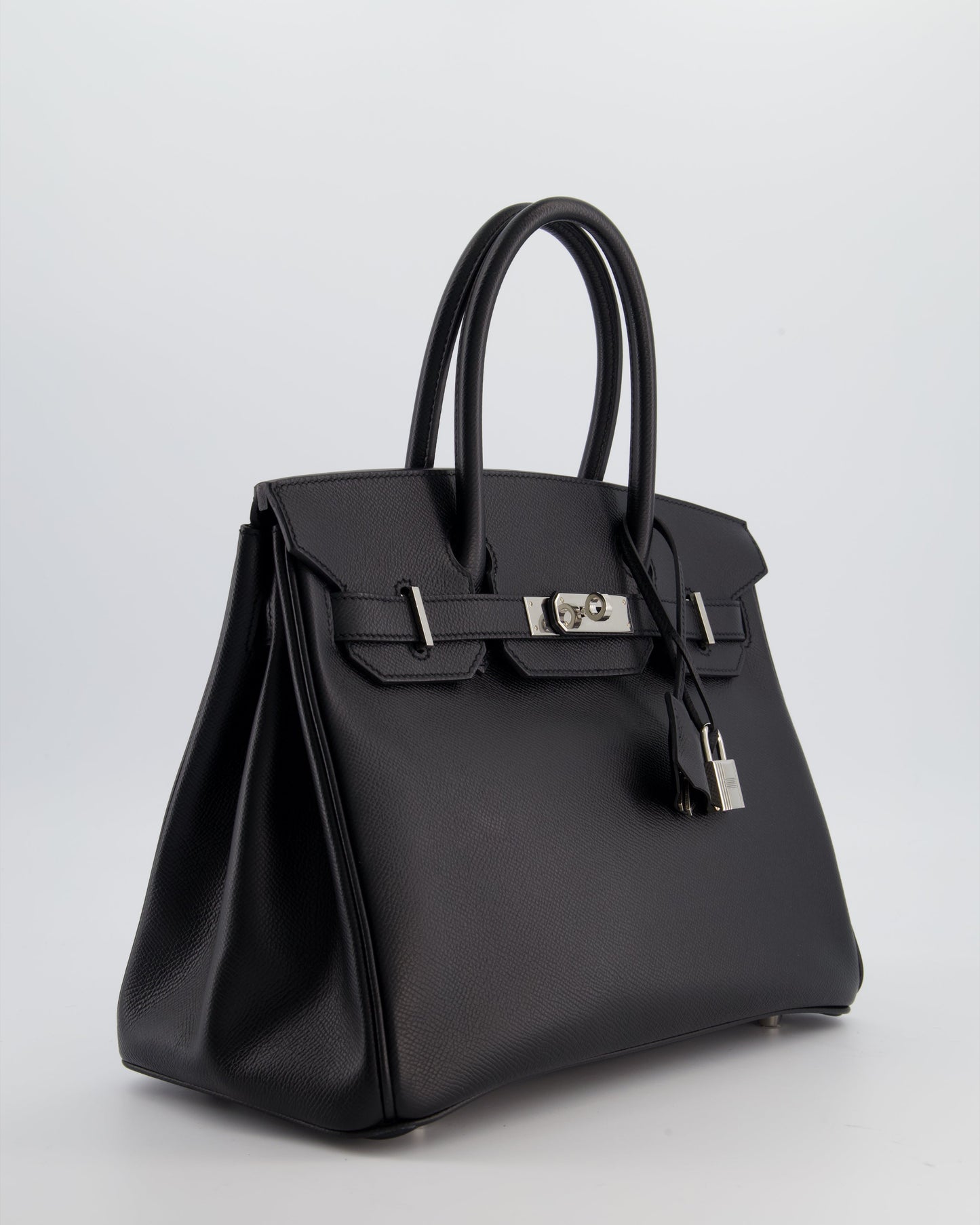 Herm�s Birkin 30 Retourne Bag in Noir Epsom Leather with Palladium Hardware