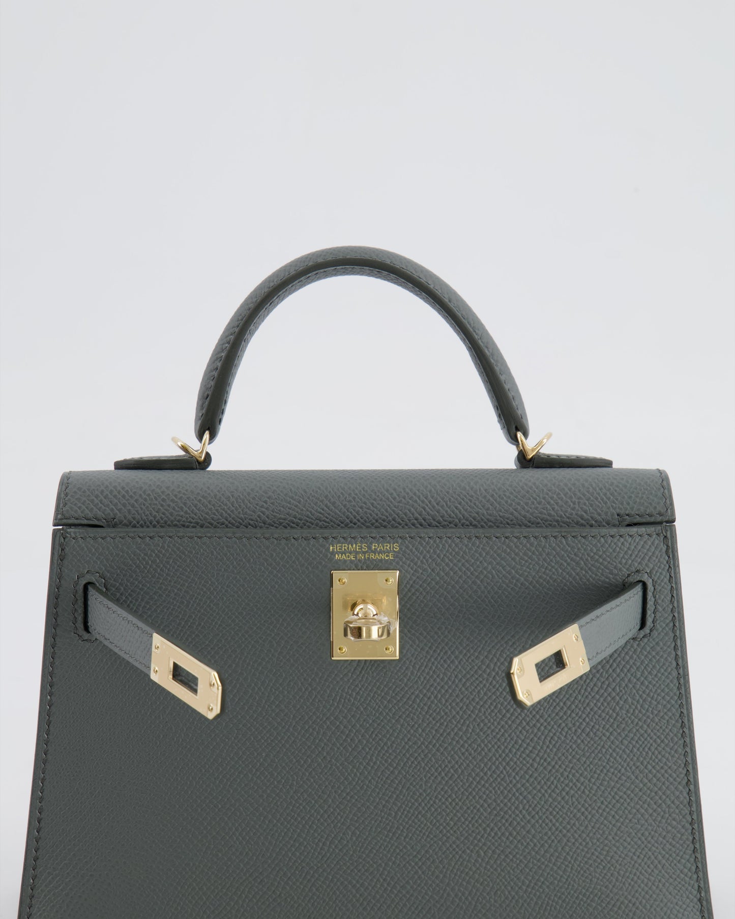 *RARE* Herm�s Mini Kelly II 20 Bag in Vert Amande Epsom Leather with Permabrass Hardware