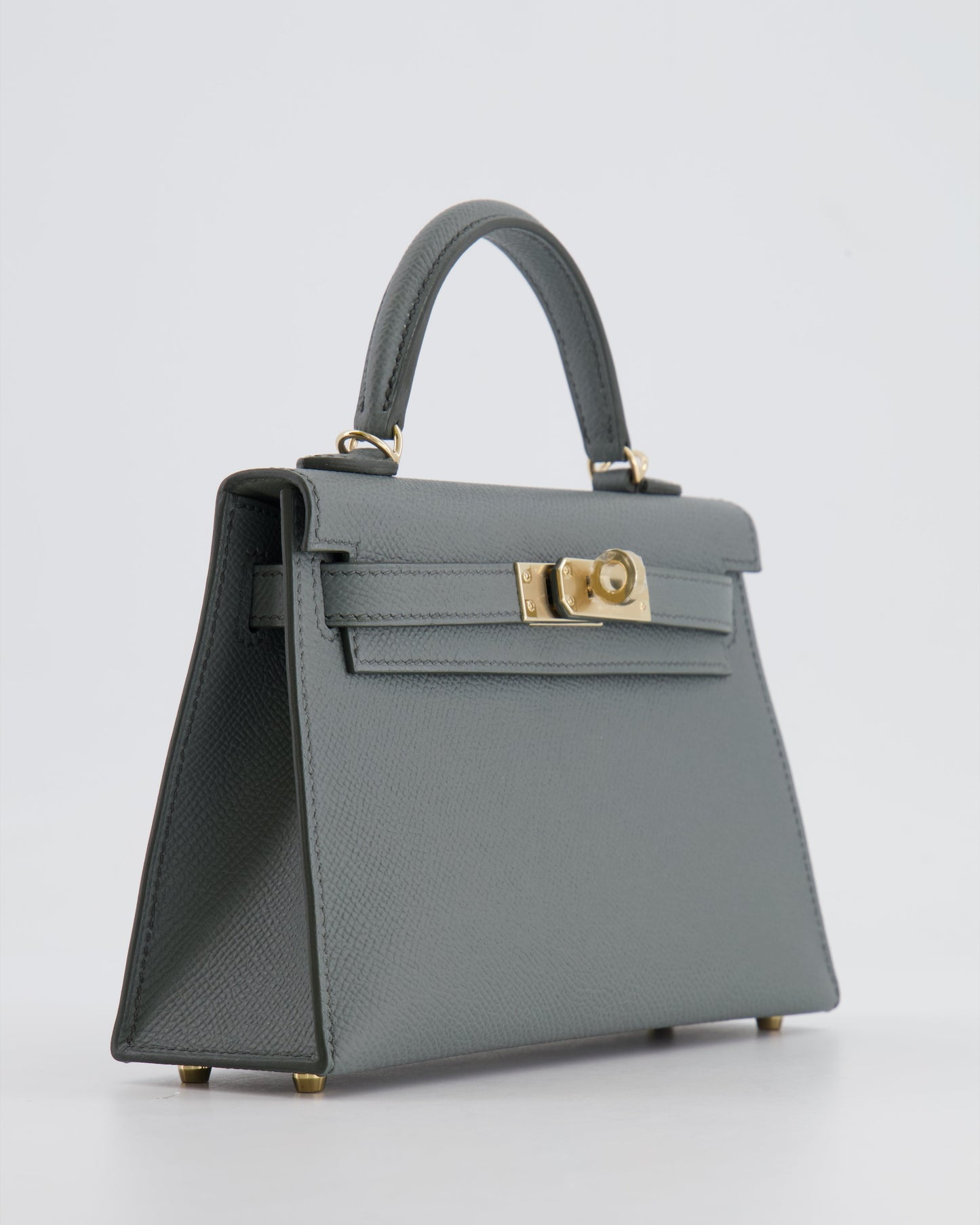 *RARE* Herm�s Mini Kelly II 20 Bag in Vert Amande Epsom Leather with Permabrass Hardware