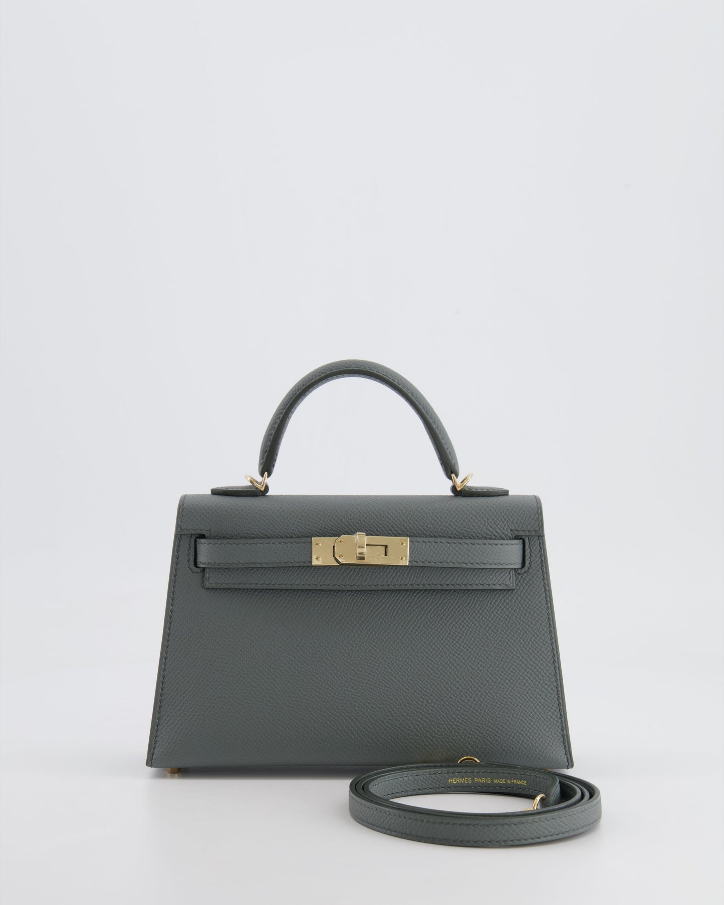 *RARE* Herm�s Mini Kelly II 20 Bag in Vert Amande Epsom Leather with Permabrass Hardware