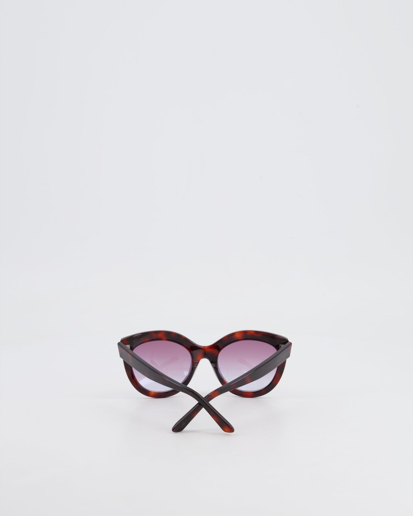 Balenciaga Tortoiseshell Burgundy Sunglasses with Small Engraved Logo Detail
