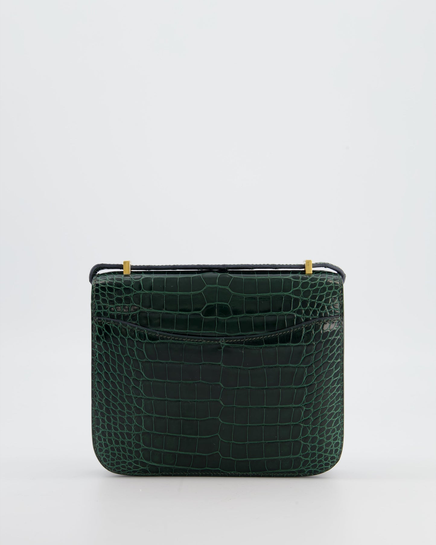 Hermès Constance III 18 Bag in Shiny Alligator Vert Fonce with Gold Hardware