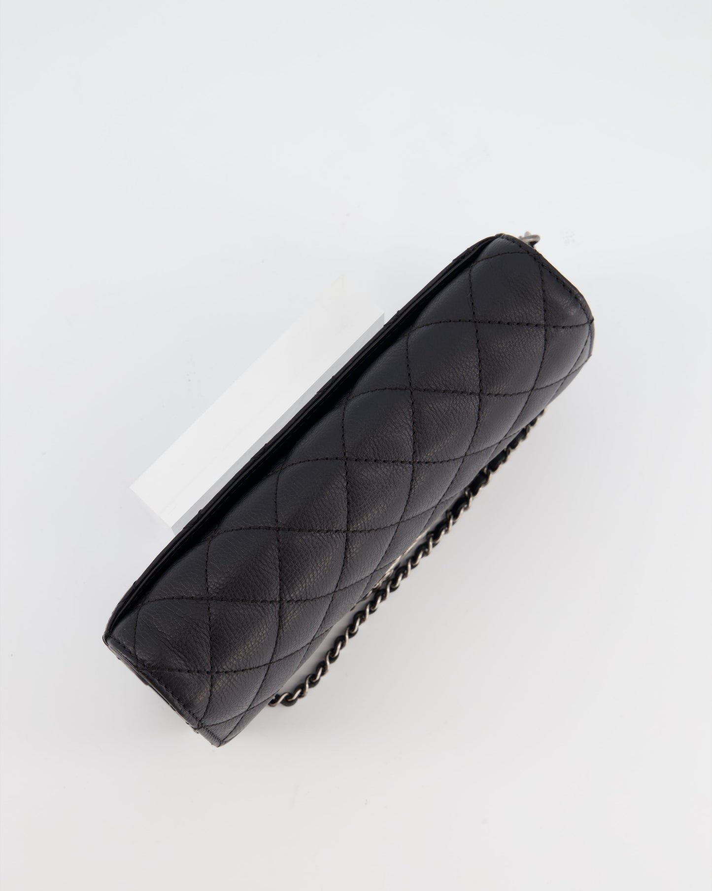 Chanel Black Clutch Wallet in Caviar Leather with Ruthenium Hardware