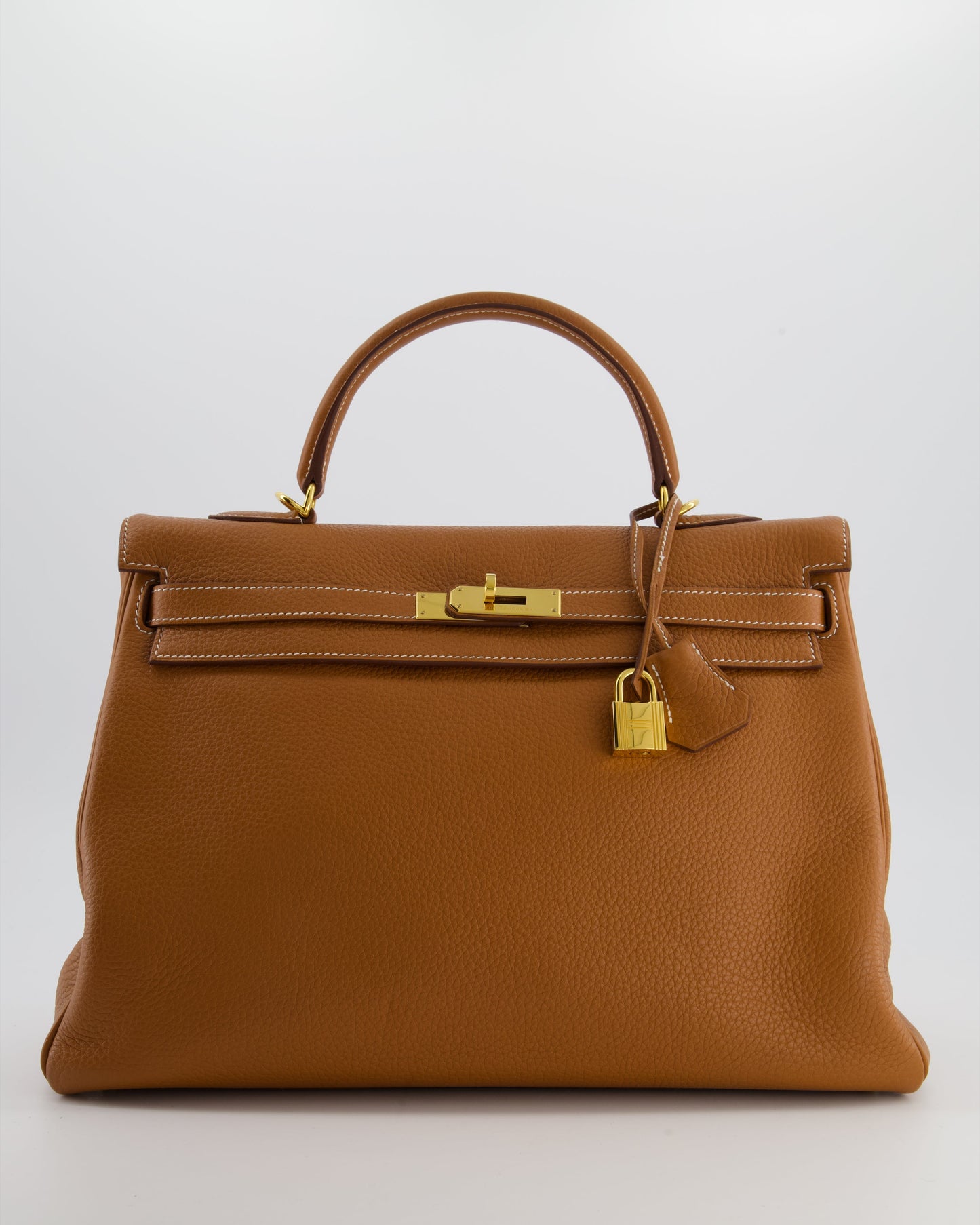 *RARE* Herm�s Kelly 35 Retourne Bag in Gold Togo Leather with Gold Hardware