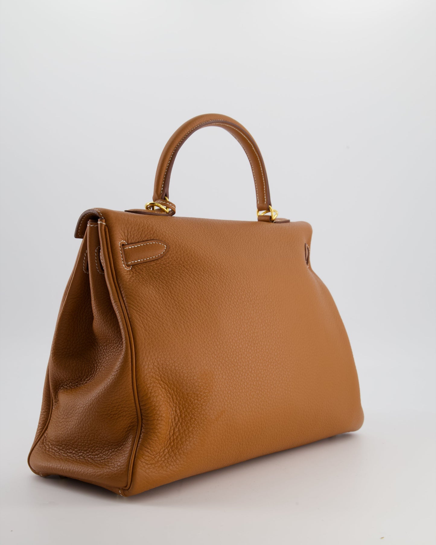 *RARE* Herm�s Kelly 35 Retourne Bag in Gold Togo Leather with Gold Hardware