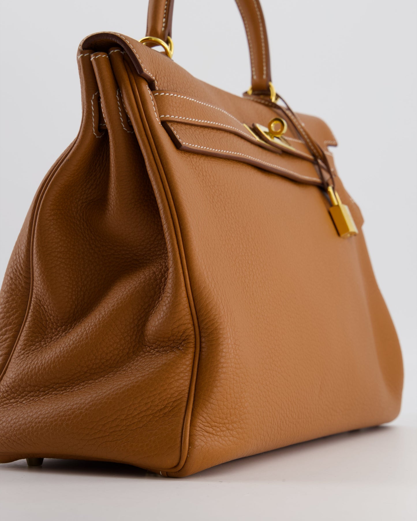 *RARE* Herm�s Kelly 35 Retourne Bag in Gold Togo Leather with Gold Hardware