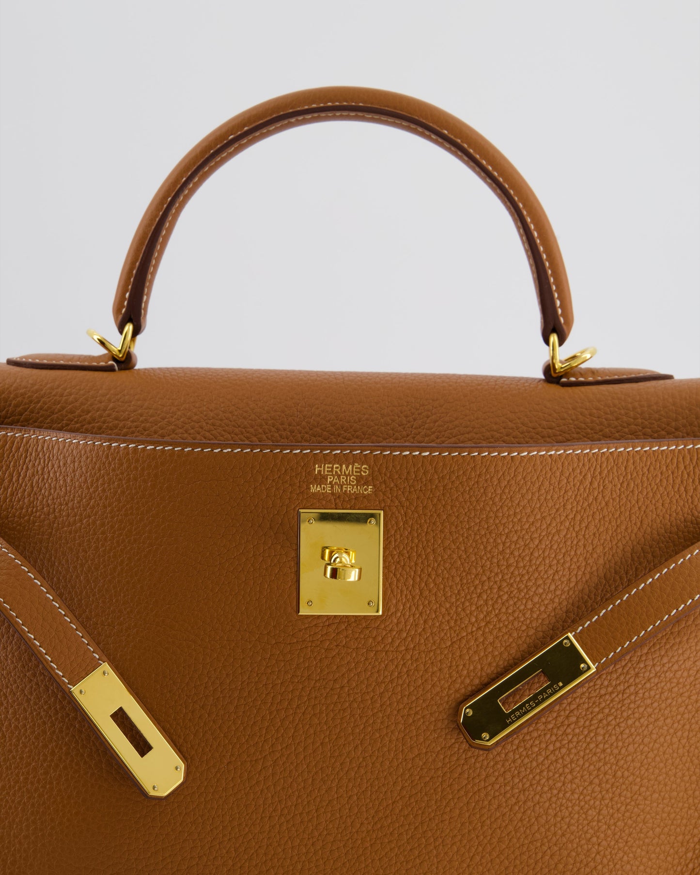 *RARE* Herm�s Kelly 35 Retourne Bag in Gold Togo Leather with Gold Hardware