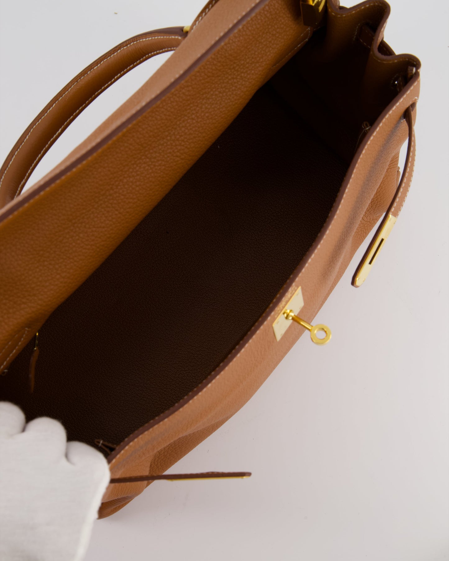 *RARE* Herm�s Kelly 35 Retourne Bag in Gold Togo Leather with Gold Hardware