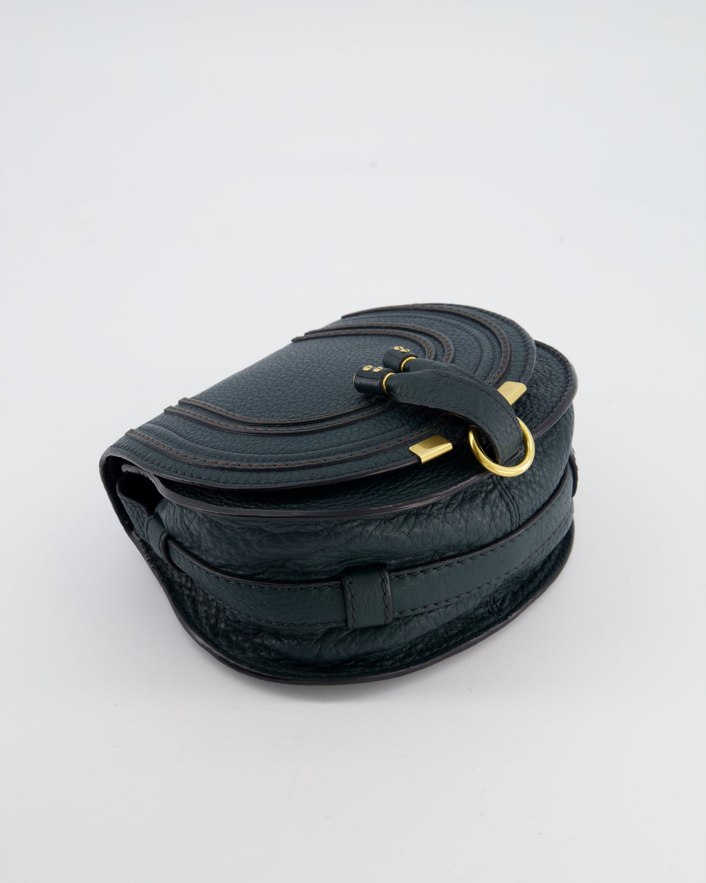 Chloé Forest Green Marcie Cross Body Bag with Gold Hardware