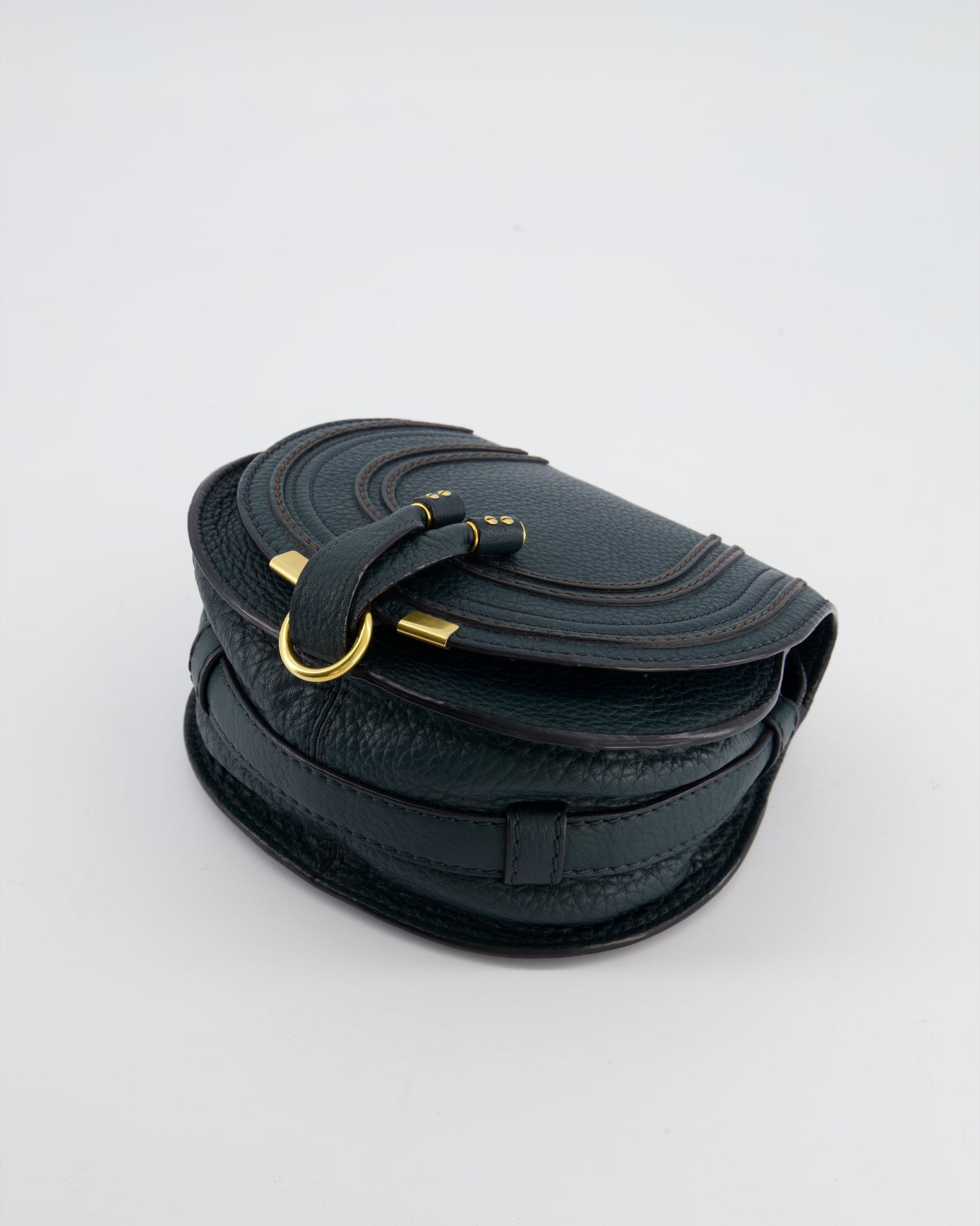 Chloé Forest Green Marcie Cross Body Bag with Gold Hardware
