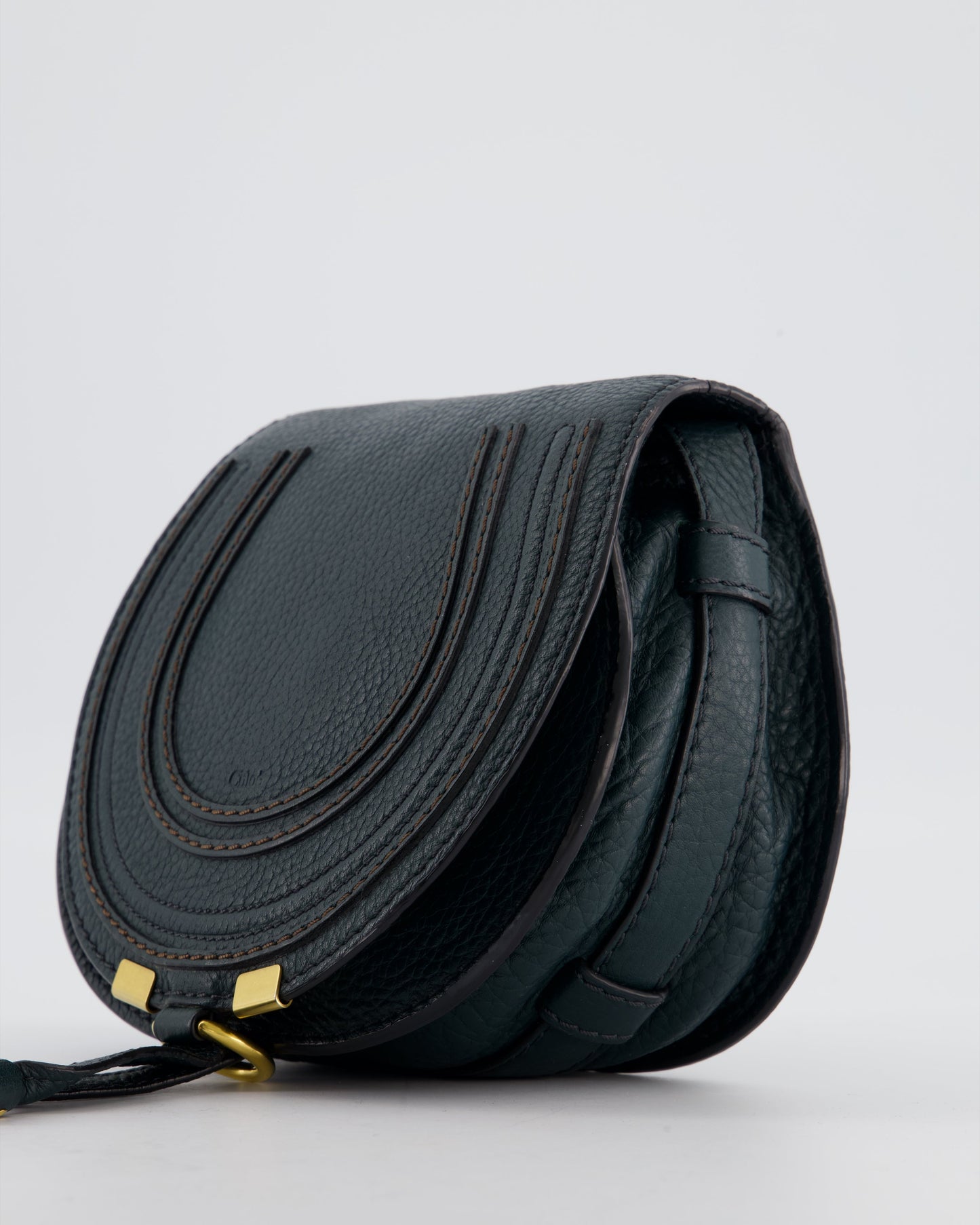 Chloé Forest Green Marcie Cross Body Bag with Gold Hardware