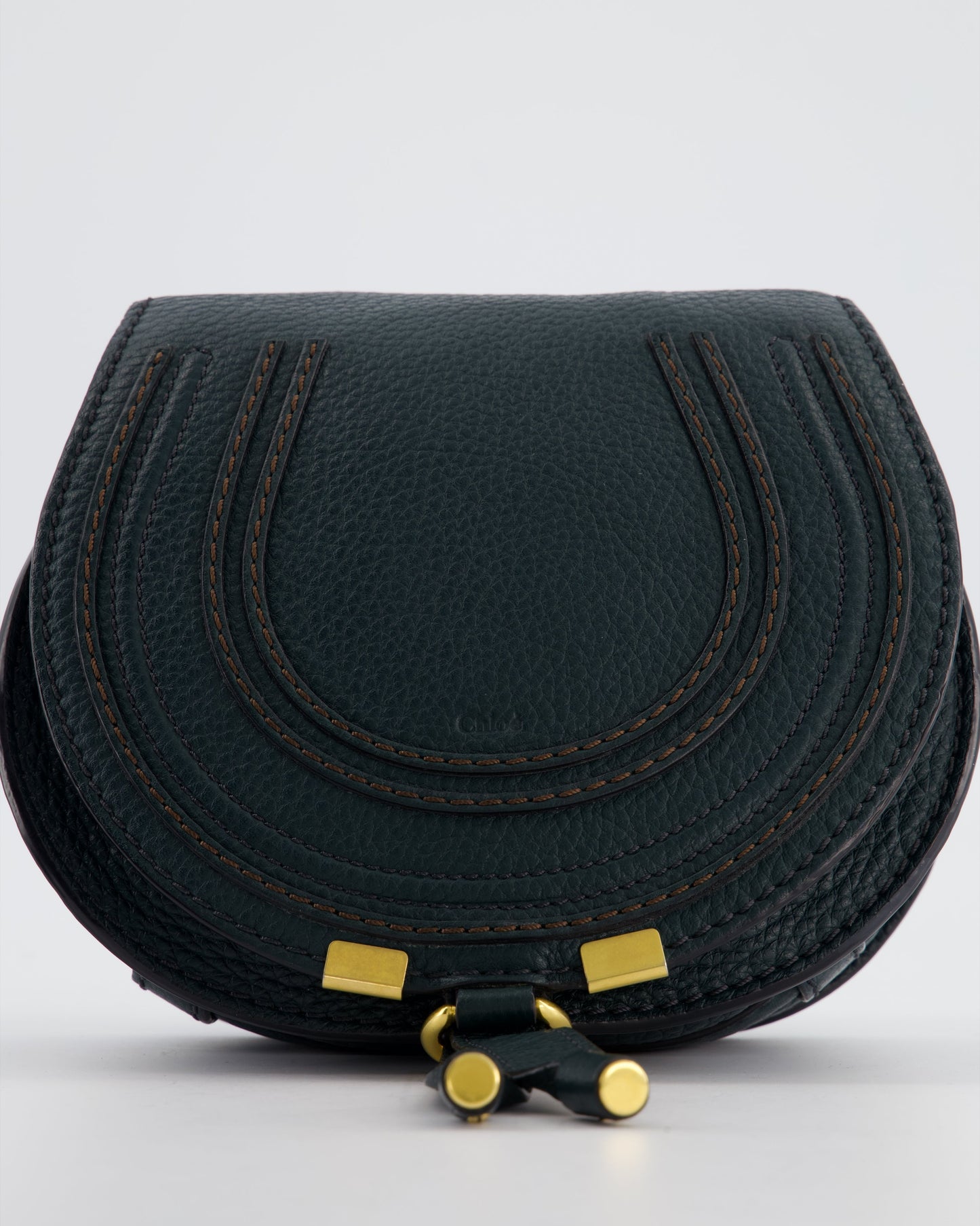 Chloé Forest Green Marcie Cross Body Bag with Gold Hardware
