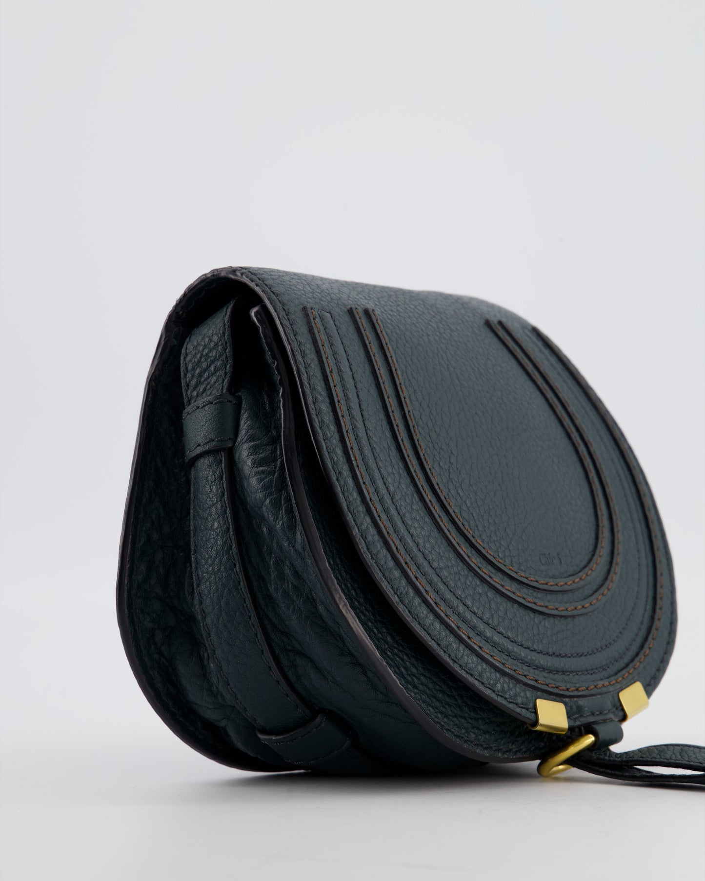 Chloé Forest Green Marcie Cross Body Bag with Gold Hardware