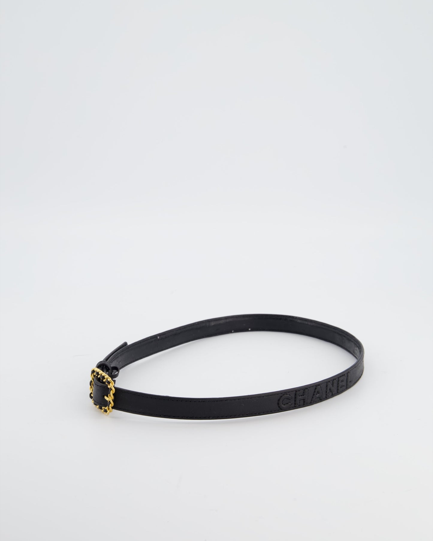 Chanel 95A Collectors Weaved Chain Buckle Belt with Logo Detail Size 70cm