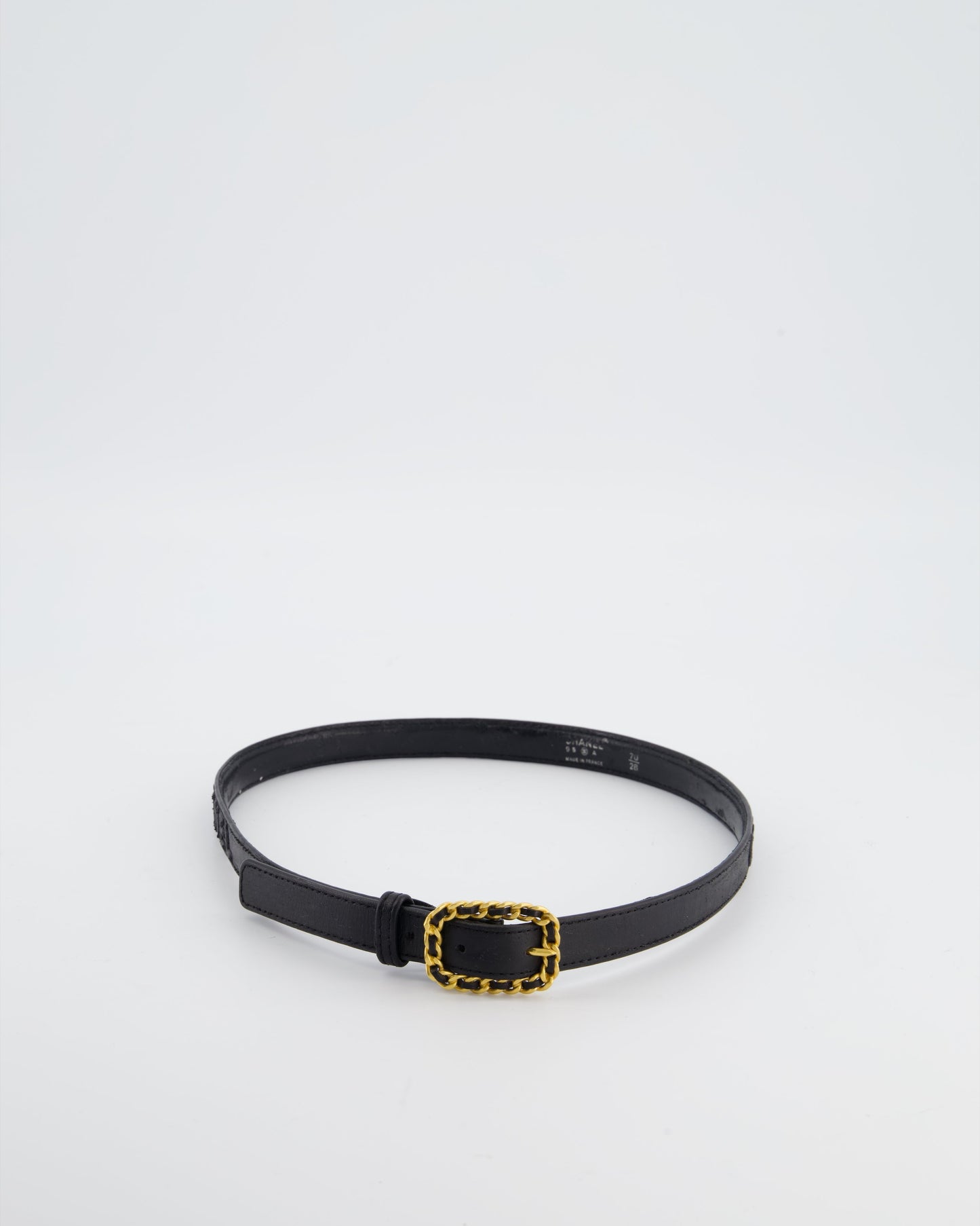 Chanel 95A Collectors Weaved Chain Buckle Belt with Logo Detail Size 70cm