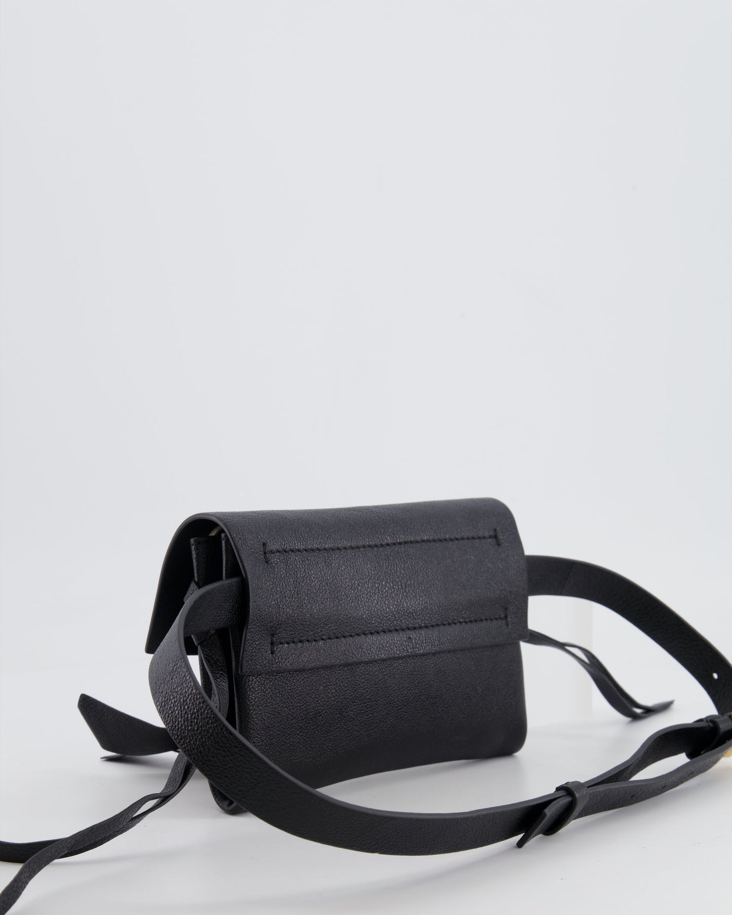 Valentino Black Leather VSling Belt Bag with Gold Logo RRP £1,450