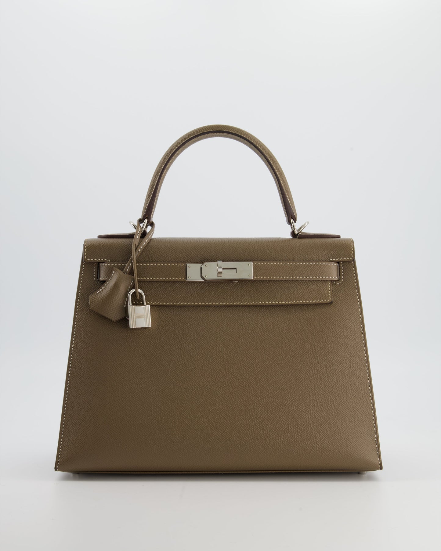 Herm�s Kelly 28 Sellier Bag in Etoupe Epsom Leather with Palladium Hardware