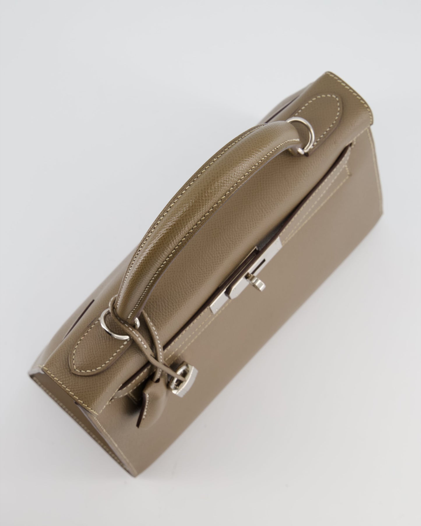 Herm�s Kelly 28 Sellier Bag in Etoupe Epsom Leather with Palladium Hardware