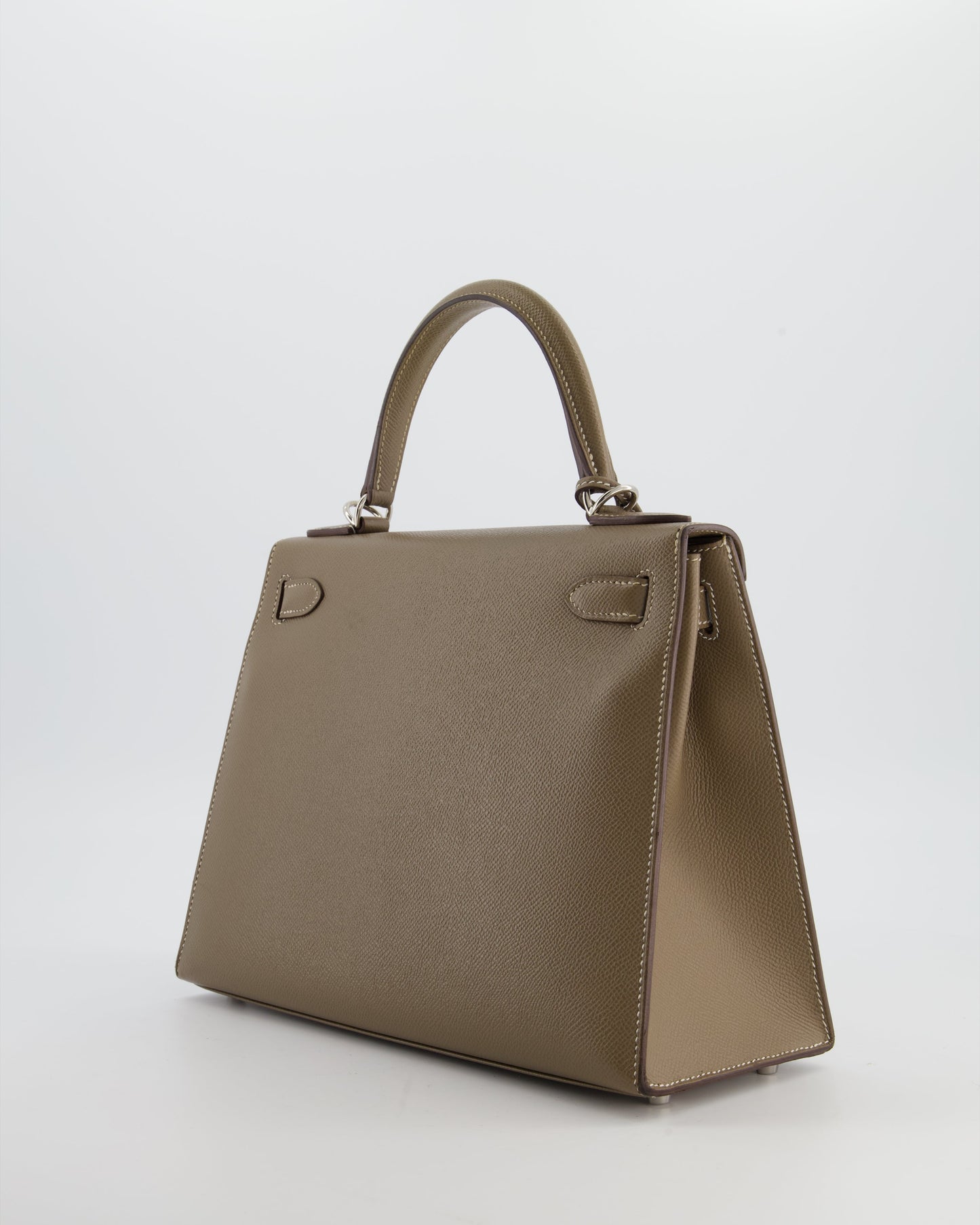Herm�s Kelly 28 Sellier Bag in Etoupe Epsom Leather with Palladium Hardware