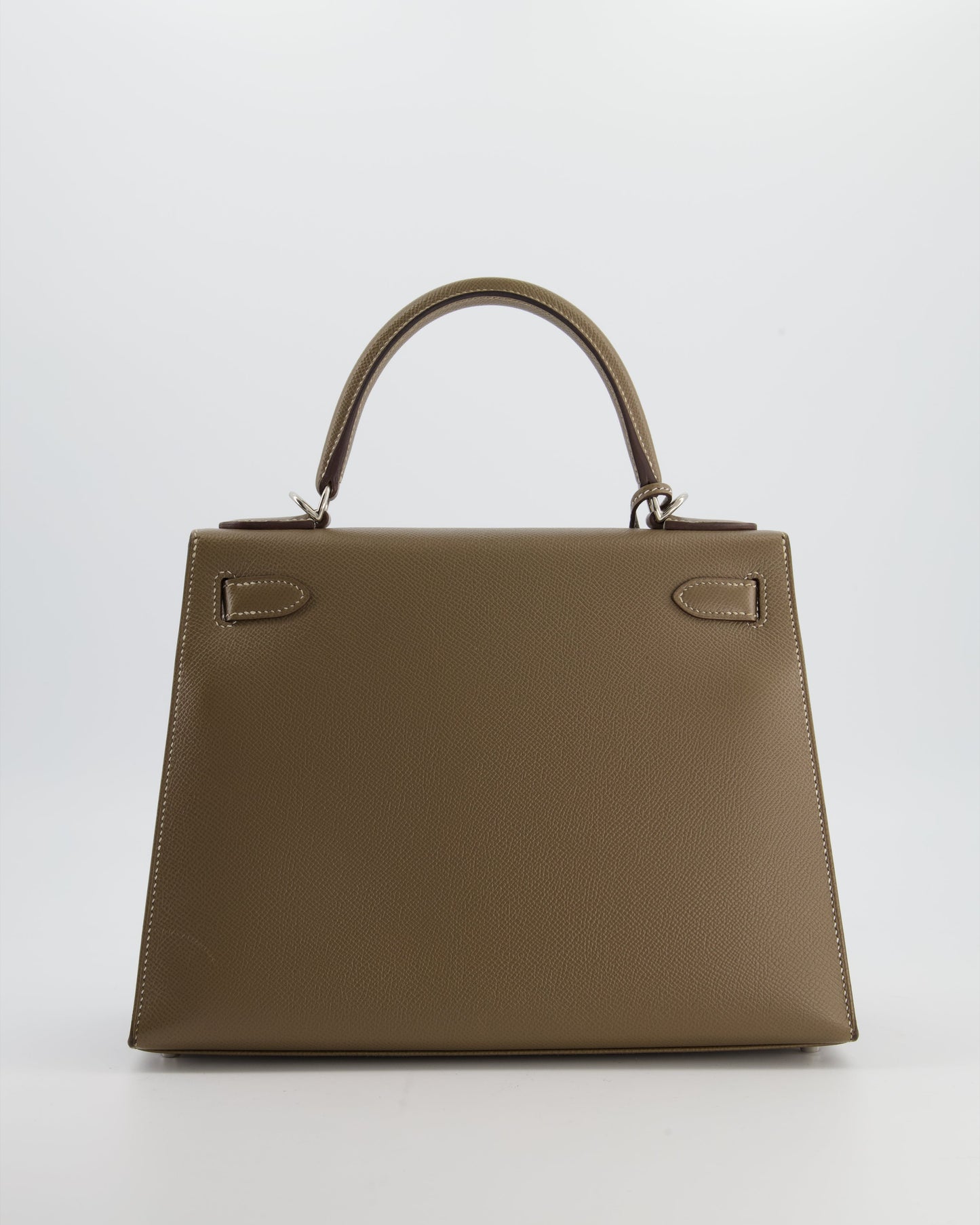 Herm�s Kelly 28 Sellier Bag in Etoupe Epsom Leather with Palladium Hardware