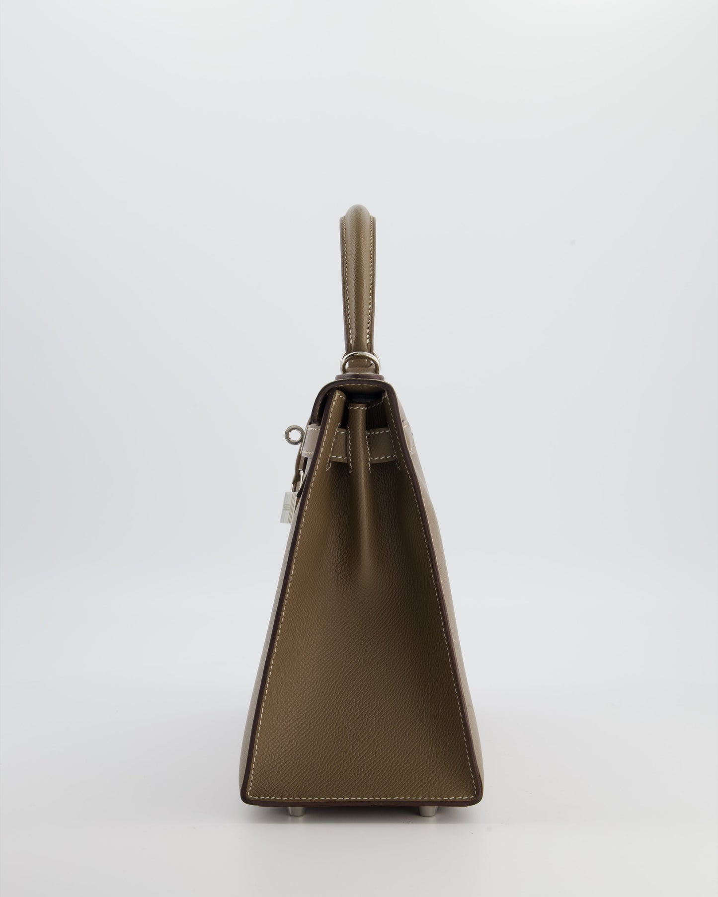Herm�s Kelly 28 Sellier Bag in Etoupe Epsom Leather with Palladium Hardware