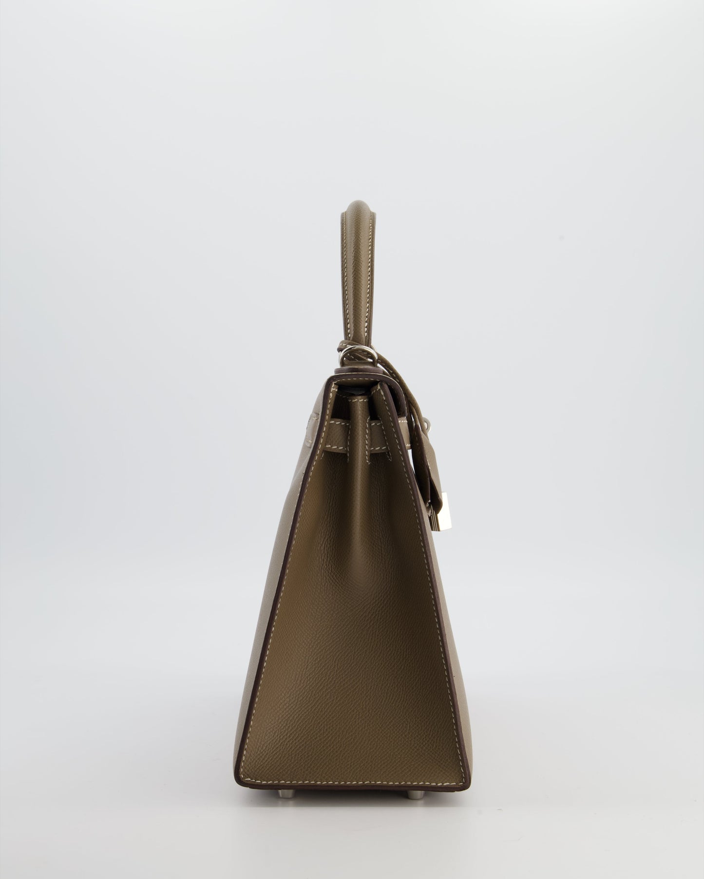 Herm�s Kelly 28 Sellier Bag in Etoupe Epsom Leather with Palladium Hardware