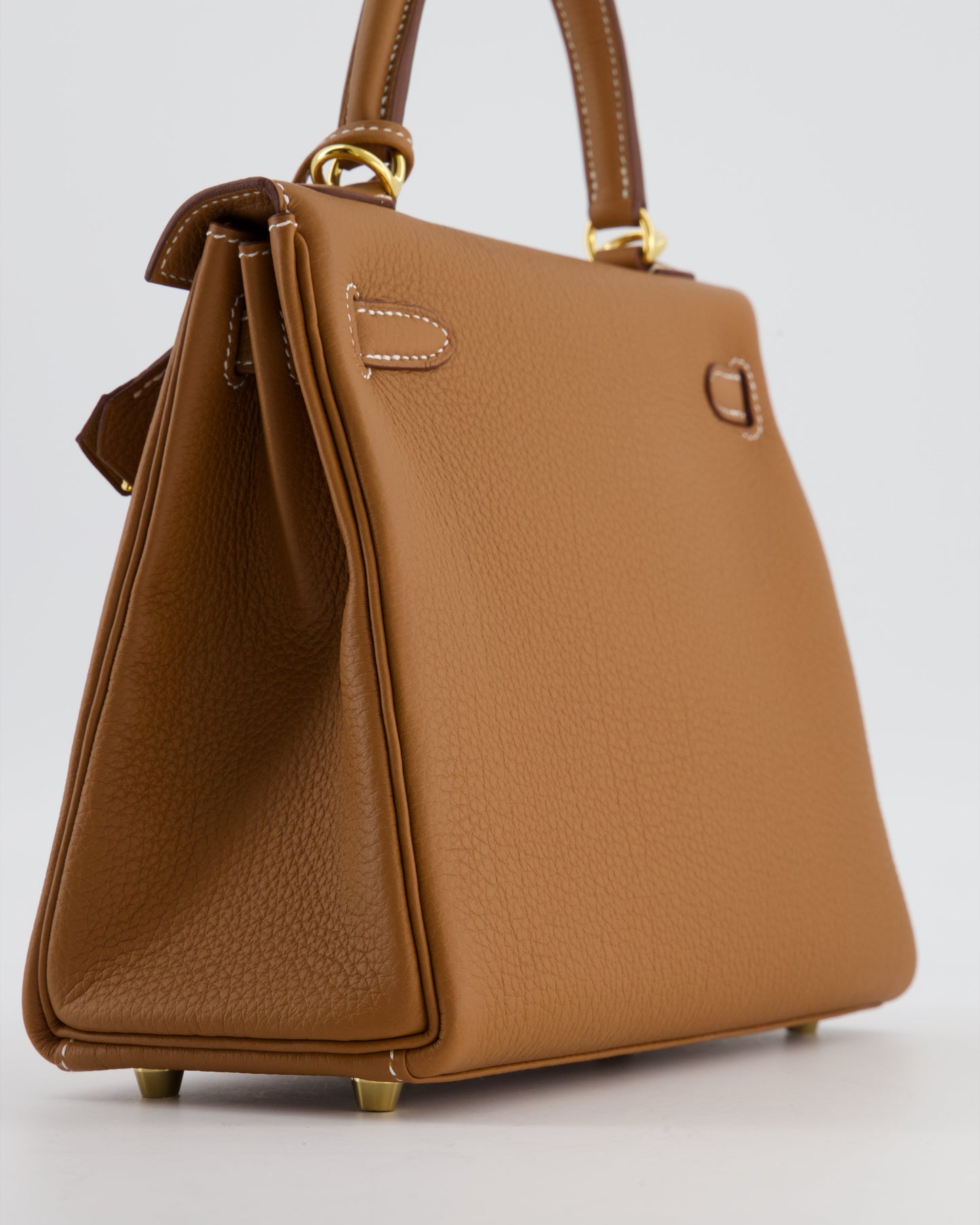 Herm�s Kelly 25 Retourne Bag in Gold Togo Leather with Gold Hardware