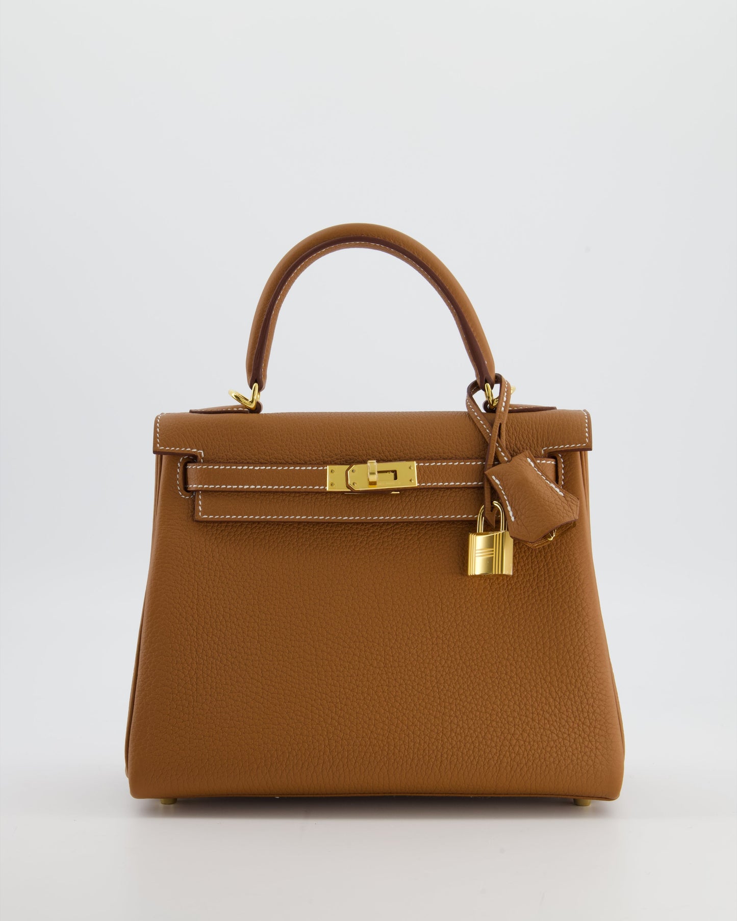 Herm�s Kelly 25 Retourne Bag in Gold Togo Leather with Gold Hardware