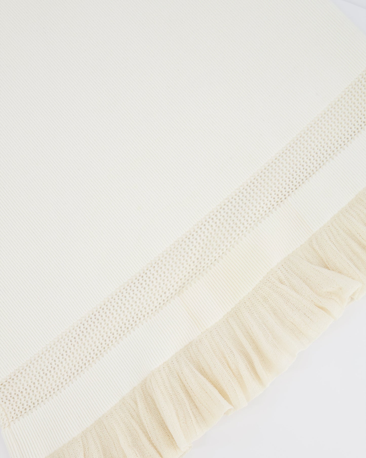 Ala•a White Ribbed Sleeveless Mini Dress with Knit and Frill Details Size FR 38 (UK 10)