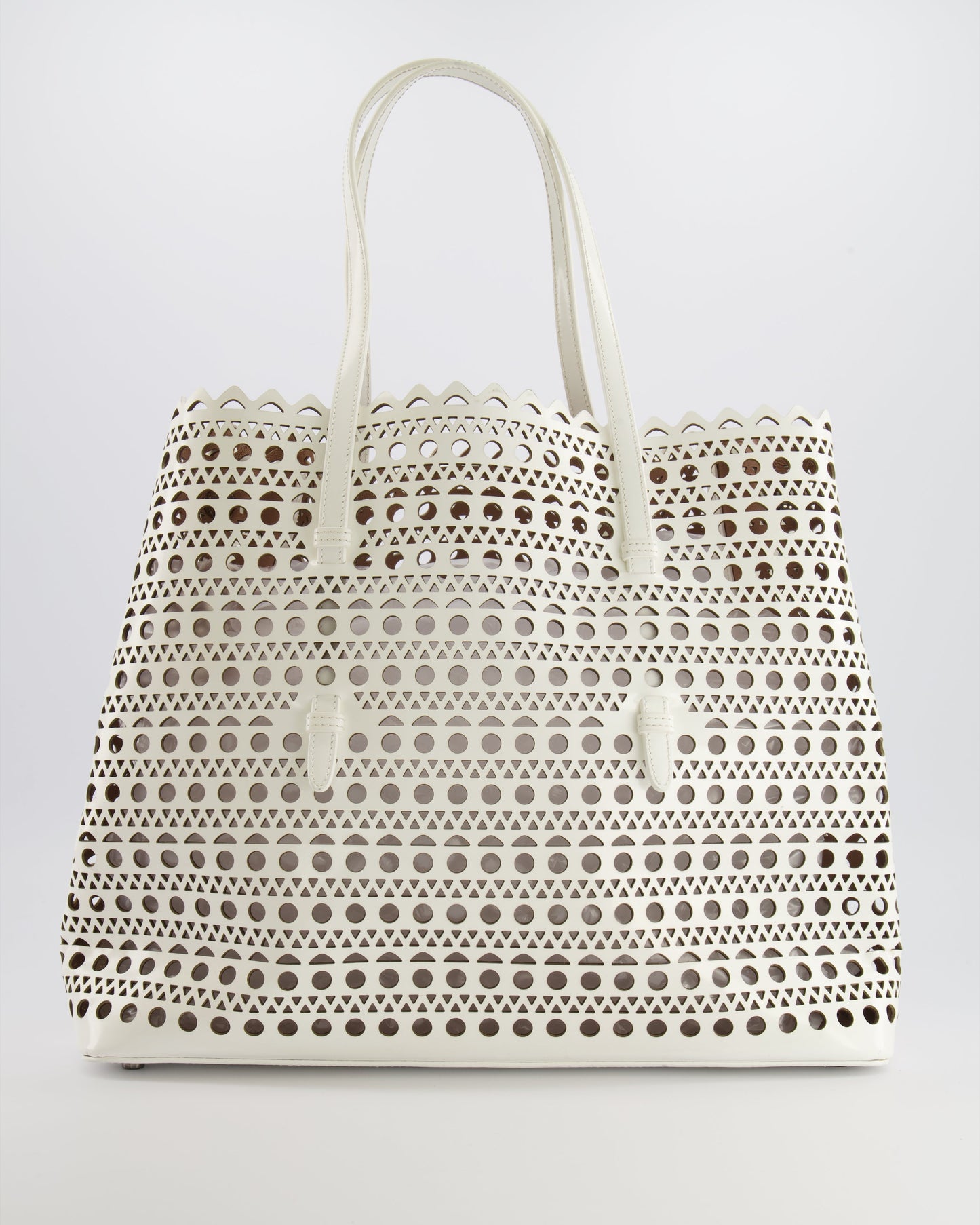 Alaia White Perforated Medium Leather Mina Tote Bag RRP £2,200