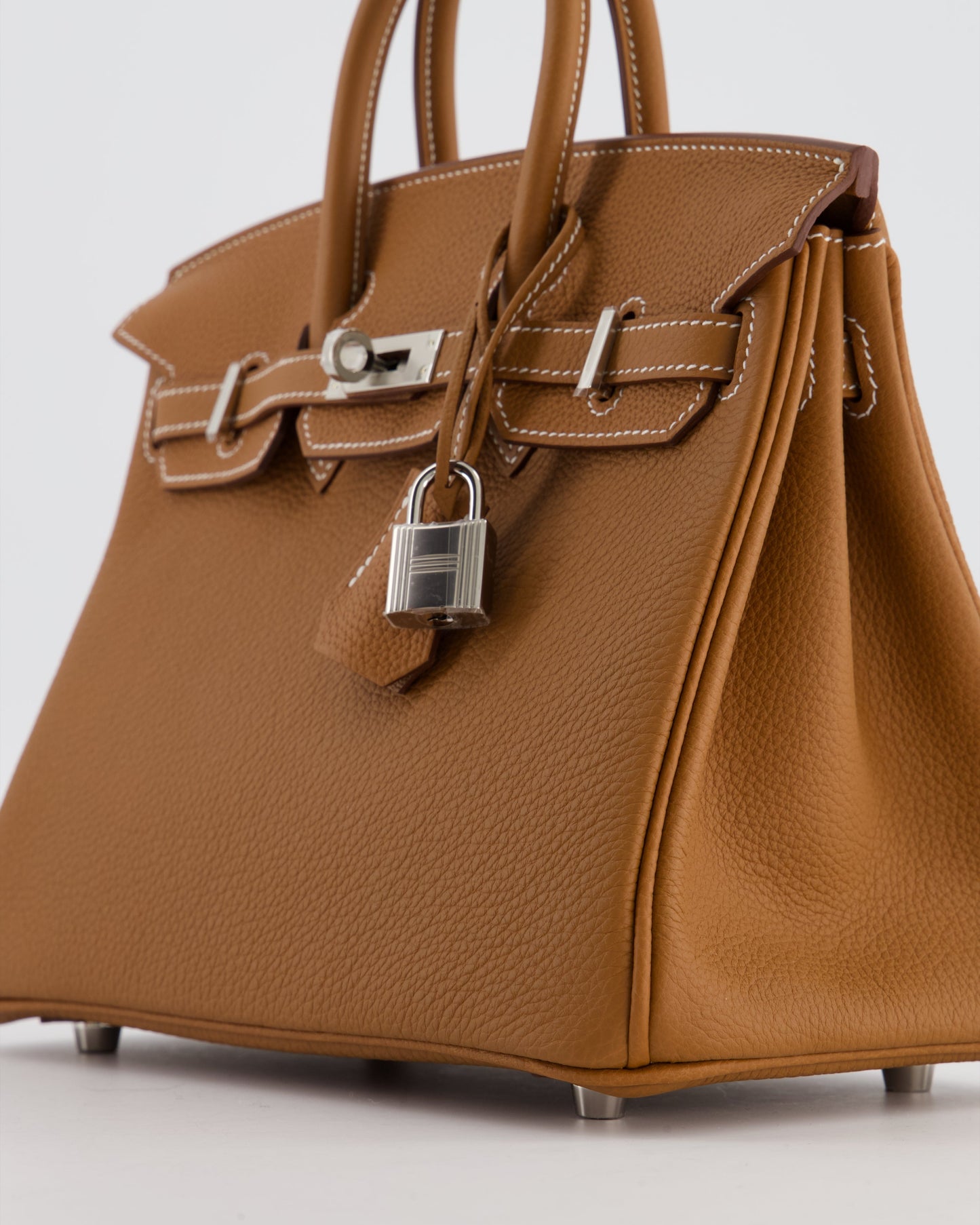 *HOT* Herm�s Birkin 25 Retourne Bag in Gold Togo Leather with Palladium Hardware