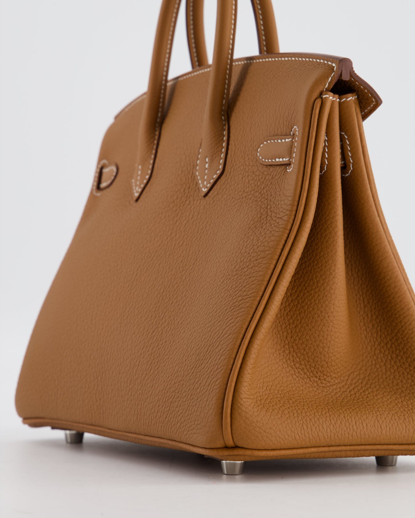 *HOT* Herm�s Birkin 25 Retourne Bag in Gold Togo Leather with Palladium Hardware