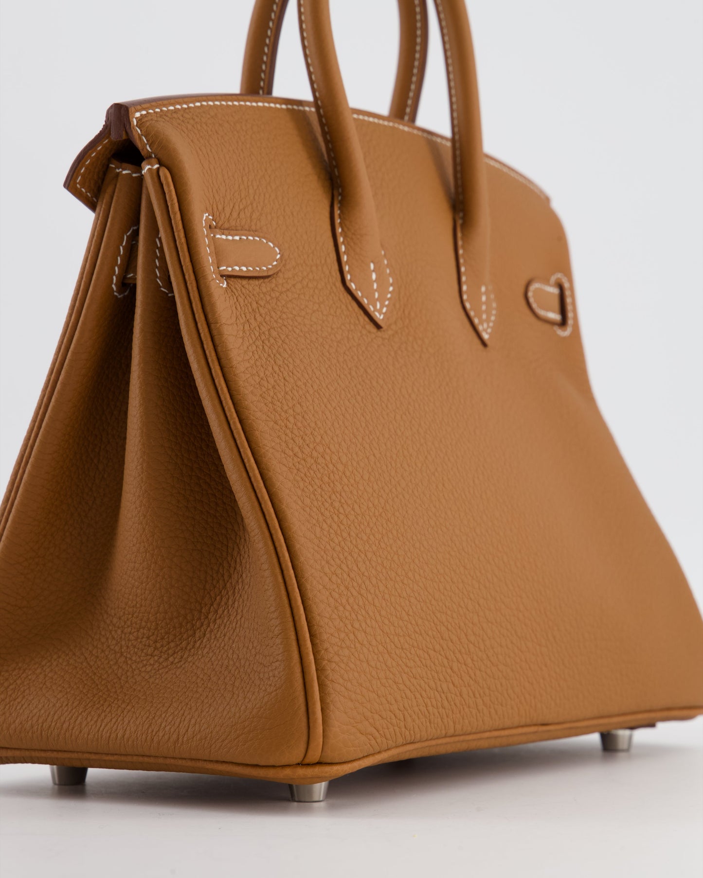 *HOT* Herm�s Birkin 25 Retourne Bag in Gold Togo Leather with Palladium Hardware