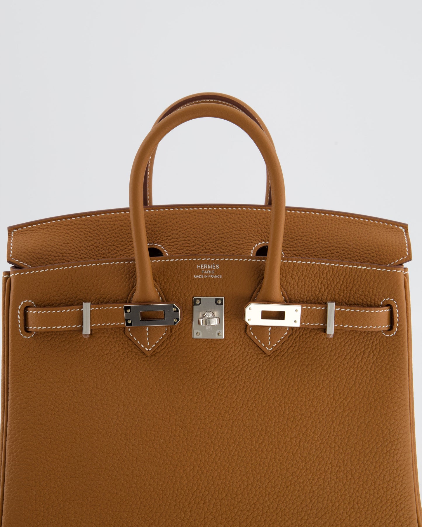 *HOT* Herm�s Birkin 25 Retourne Bag in Gold Togo Leather with Palladium Hardware
