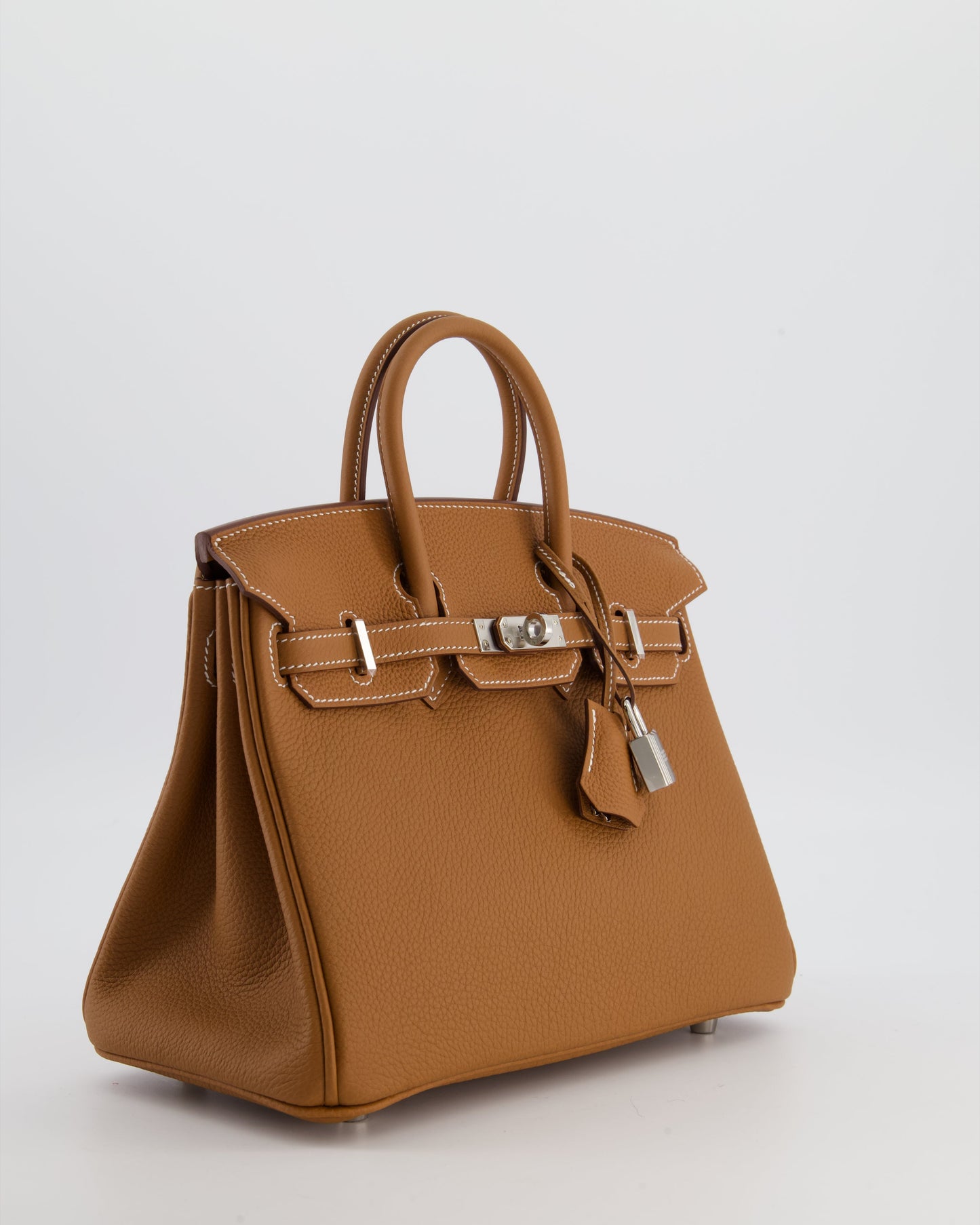 *HOT* Herm�s Birkin 25 Retourne Bag in Gold Togo Leather with Palladium Hardware