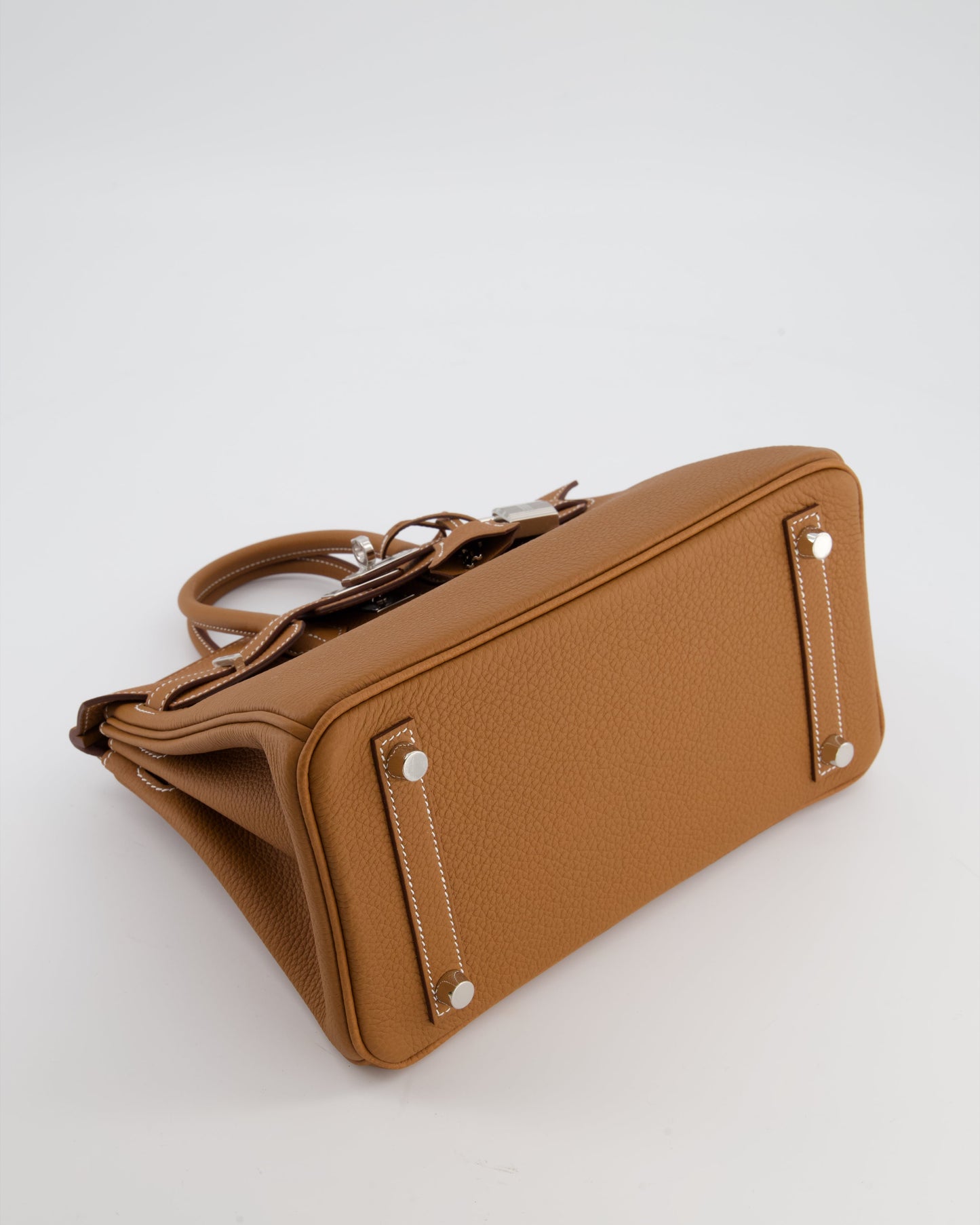 *HOT* Herm�s Birkin 25 Retourne Bag in Gold Togo Leather with Palladium Hardware